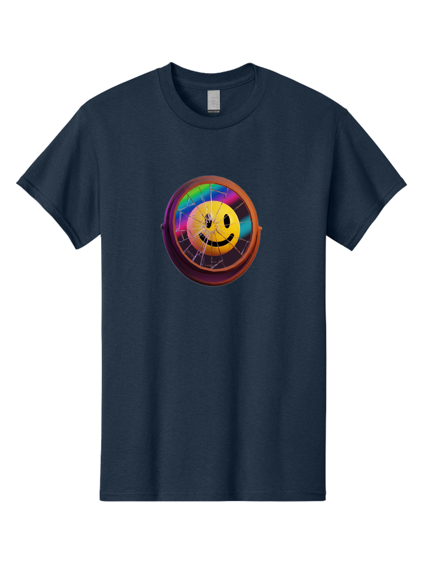 Shattered-Smiley-Face-Cd Men'S Graphic Tee, 100% Cotton, Comfortable Casual Summer Wear, Machine Washable, Vintage Camera, Old Camera, Antique Camera, Black Camera, Classic Photography, Photography Equipment, Nostalgic Device, Film Camera, Bai352 9