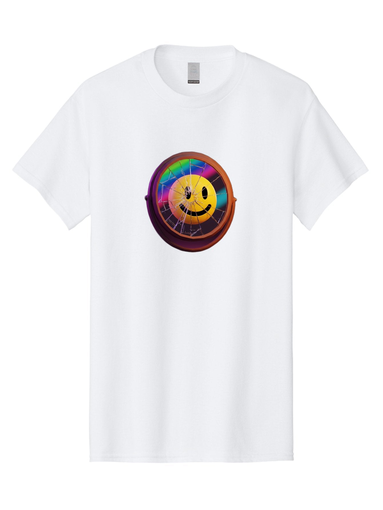 Shattered-Smiley-Face-Cd Men'S Graphic Tee, 100% Cotton, Comfortable Casual Summer Wear, Machine Washable, Vintage Camera, Old Camera, Antique Camera, Black Camera, Classic Photography, Photography Equipment, Nostalgic Device, Film Camera, Bai352 8