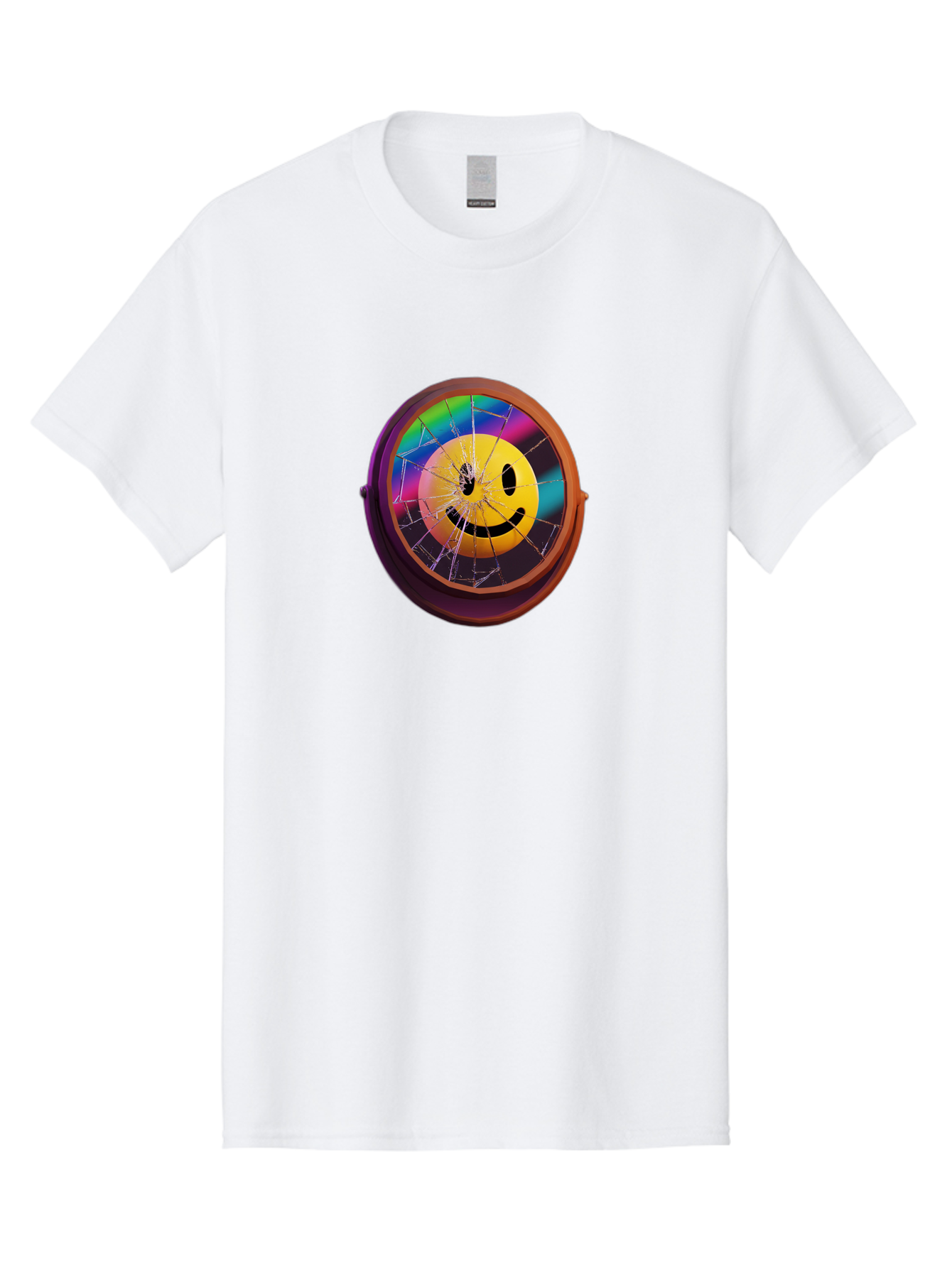 Shattered-Smiley-Face-Cd Men'S Graphic Tee, 100% Cotton, Comfortable Casual Summer Wear, Machine Washable, Vintage Camera, Old Camera, Antique Camera, Black Camera, Classic Photography, Photography Equipment, Nostalgic Device, Film Camera, Bai352 6