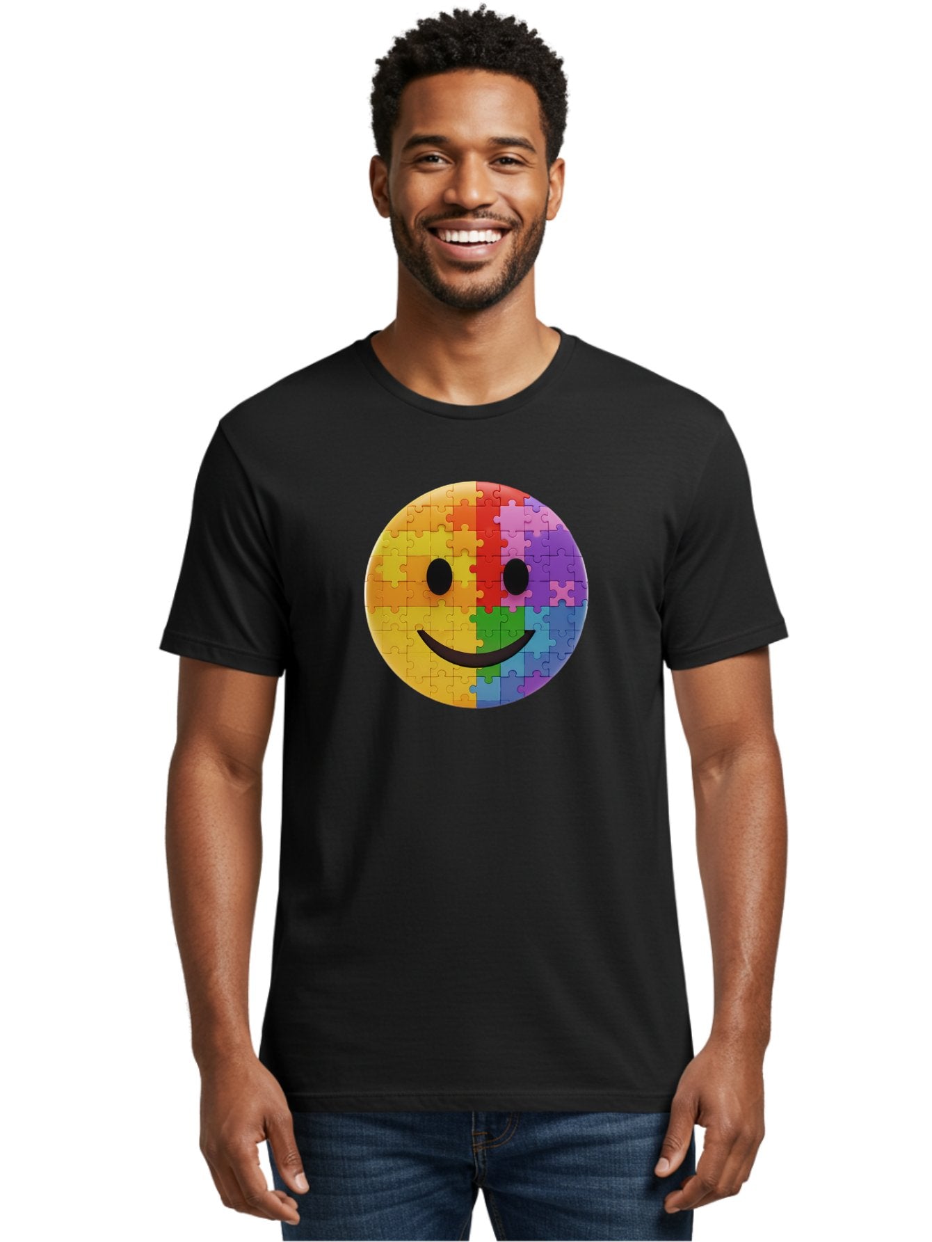 Smiley-Face-Jigsaw Men'S Graphic Tee, 100% Cotton, Comfortable Casual Summer Wear, Machine Washable, Vintage Camera, Old Camera, Antique Camera, Black Camera, Classic Photography, Photography Equipment, Nostalgic Device, Film Camera, Bai373 25