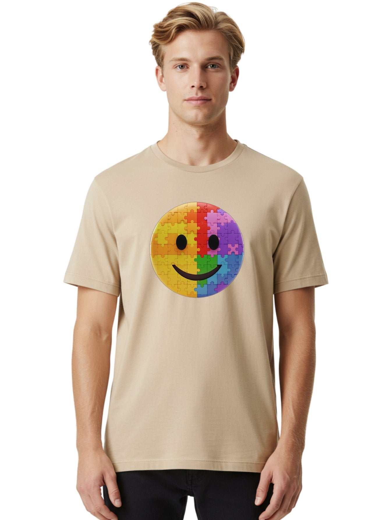 Smiley-Face-Jigsaw Men'S Graphic Tee, 100% Cotton, Comfortable Casual Summer Wear, Machine Washable, Vintage Camera, Old Camera, Antique Camera, Black Camera, Classic Photography, Photography Equipment, Nostalgic Device, Film Camera, Bai373 23