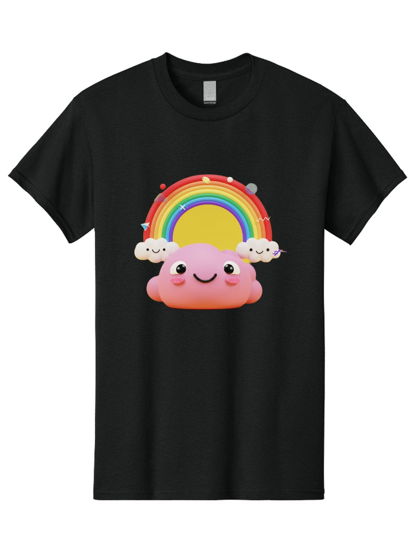 Smiling-Pink-Cloud-With-Rainbow Men'S Graphic Tee, 100% Cotton, Comfortable Casual Summer Wear, Machine Washable, Vintage Camera, Old Camera, Antique Camera, Black Camera, Classic Photography, Photography Equipment, Nostalgic Device, Bai389 5