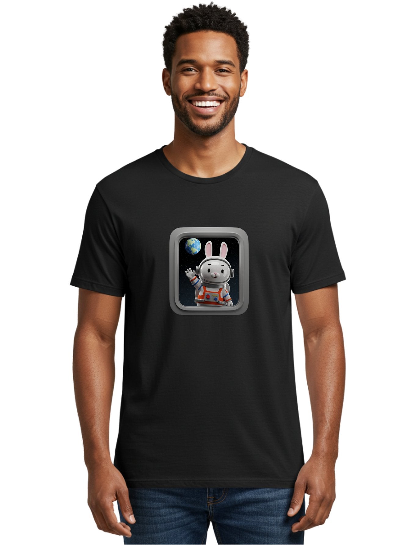 Space-Bunny-5 Men'S Graphic Tee, 100% Cotton, Comfortable Casual Summer Wear, Machine Washable, Vintage Camera, Old Camera, Antique Camera, Black Camera, Classic Photography, Photography Equipment, Nostalgic Device, Film Camera, Camera Art Bai402 21