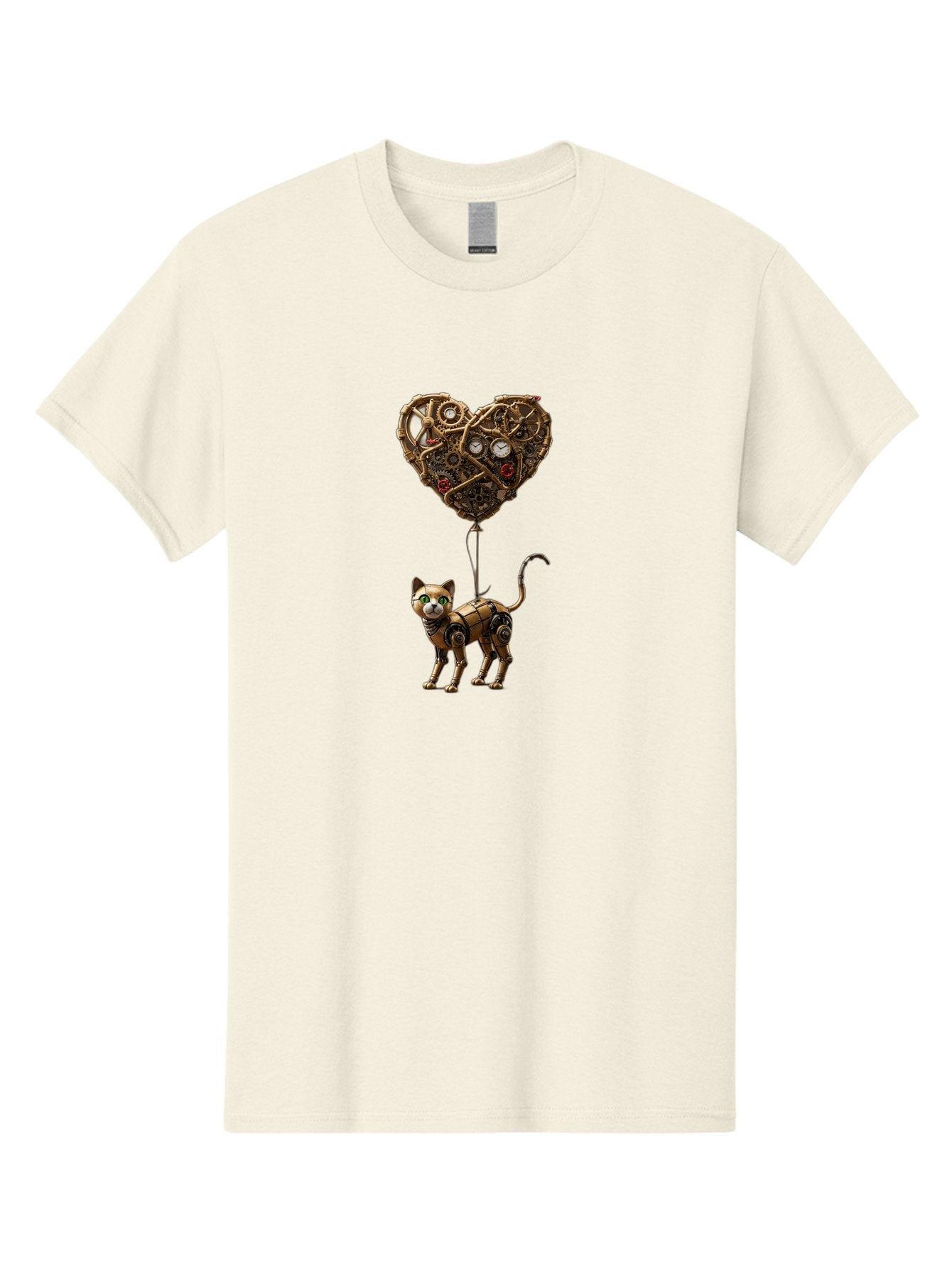 Steampunk-Cat-Heart-Balloon Men'S Graphic Tee, 100% Cotton, Comfortable Casual Summer Wear, Machine Washable, Vintage Camera, Old Camera, Antique Camera, Black Camera, Classic Photography, Photography Equipment, Nostalgic Device, Film Camera, Bai421 6