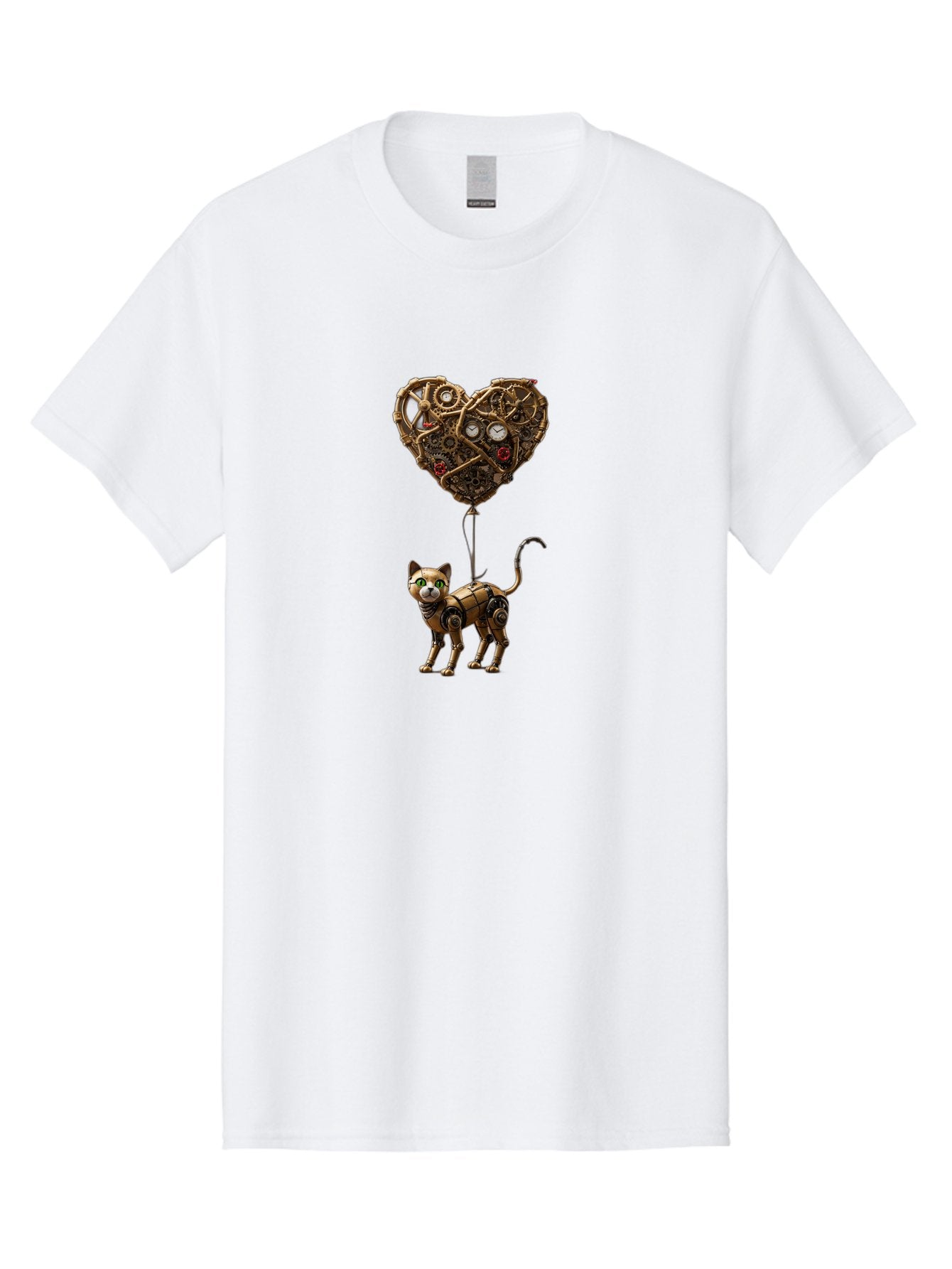 Steampunk-Cat-Heart-Balloon Men'S Graphic Tee, 100% Cotton, Comfortable Casual Summer Wear, Machine Washable, Vintage Camera, Old Camera, Antique Camera, Black Camera, Classic Photography, Photography Equipment, Nostalgic Device, Film Camera, Bai421 15