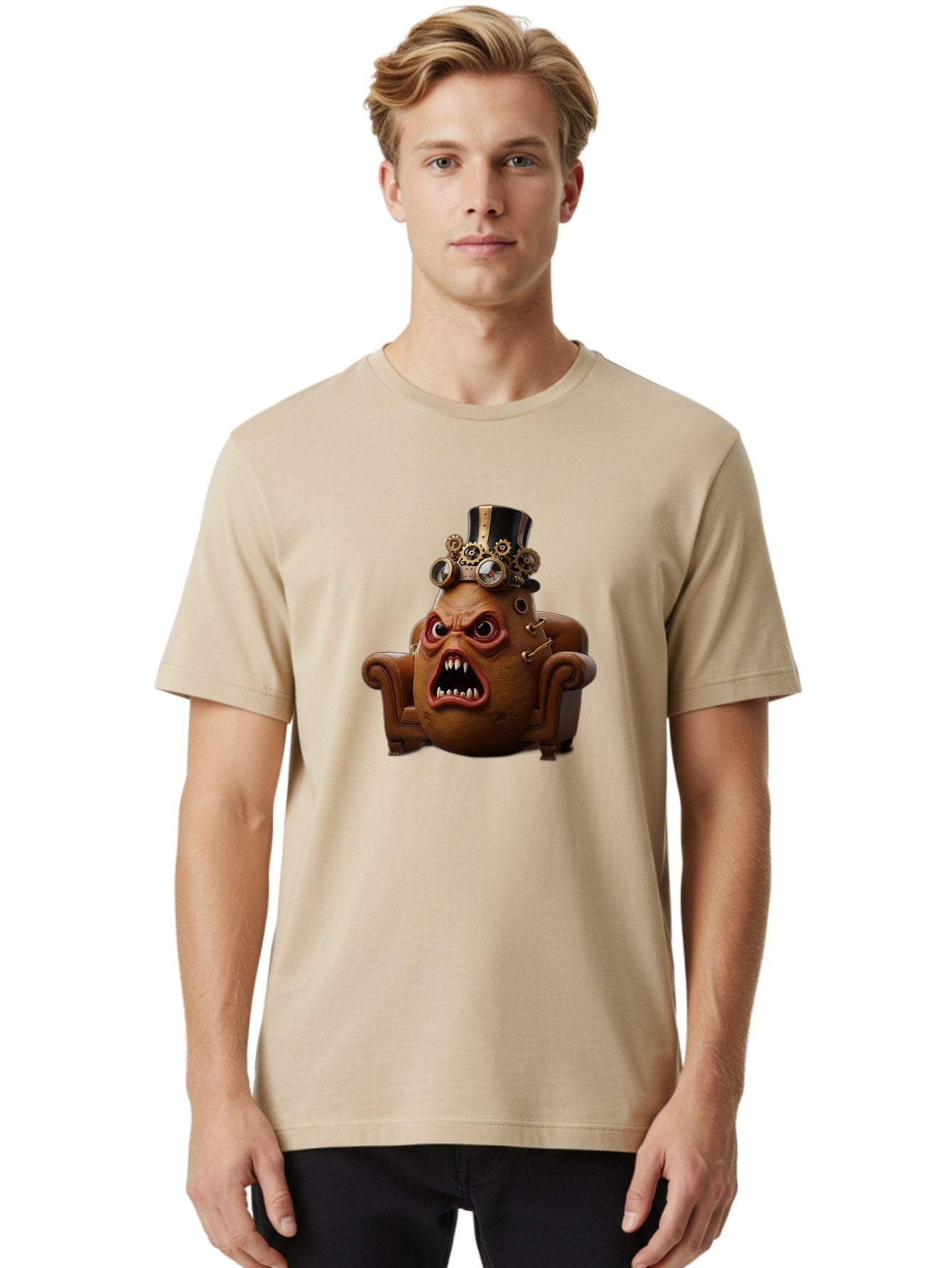 Steampunk-Potato Men'S Graphic Tee, 100% Cotton, Comfortable Casual Summer Wear, Machine Washable, Vintage Camera, Old Camera, Antique Camera, Black Camera, Classic Photography, Photography Equipment, Nostalgic Device, Film Camera, Camera Art Bai424 21