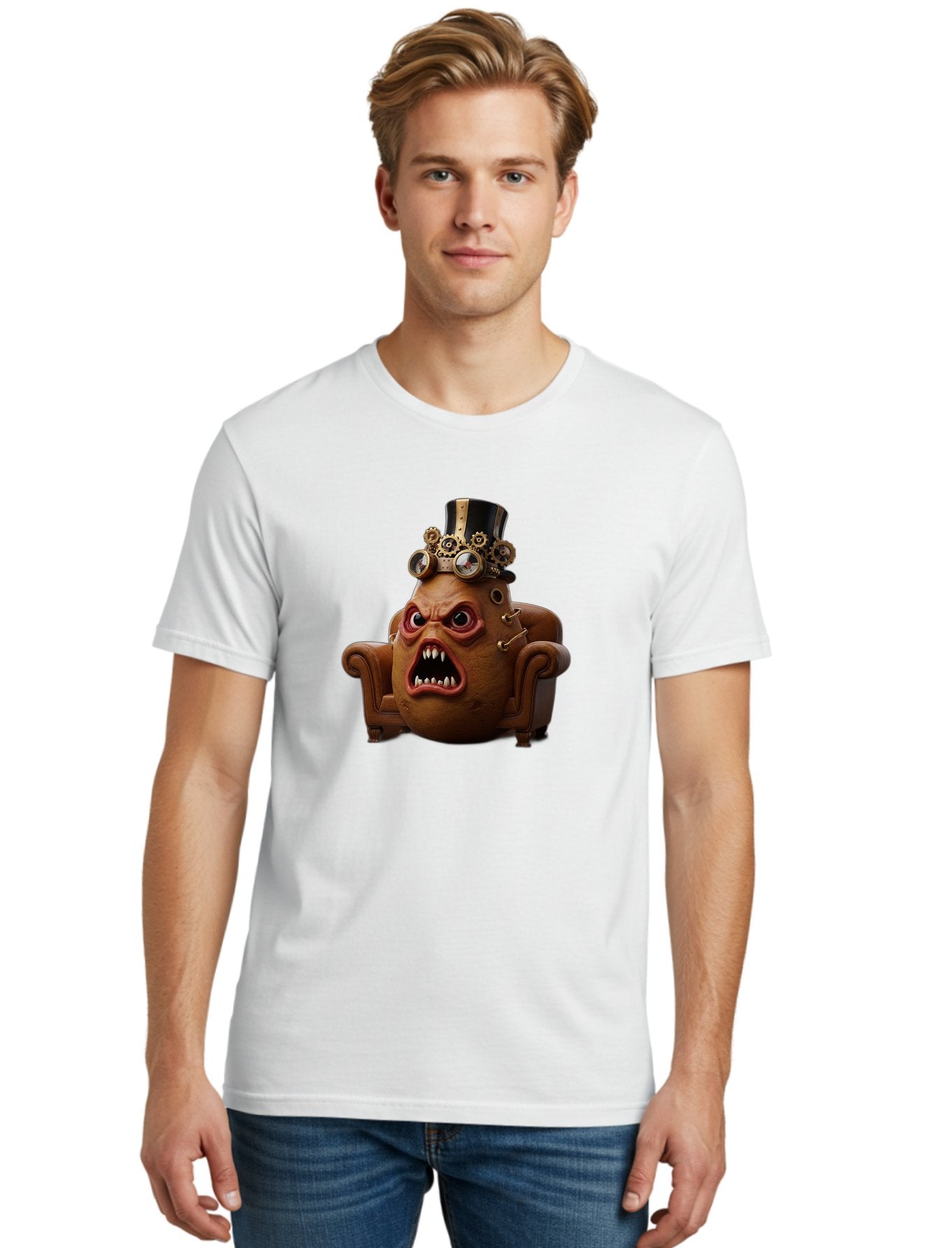 Steampunk-Potato Men'S Graphic Tee, 100% Cotton, Comfortable Casual Summer Wear, Machine Washable, Vintage Camera, Old Camera, Antique Camera, Black Camera, Classic Photography, Photography Equipment, Nostalgic Device, Film Camera, Camera Art Bai424 19