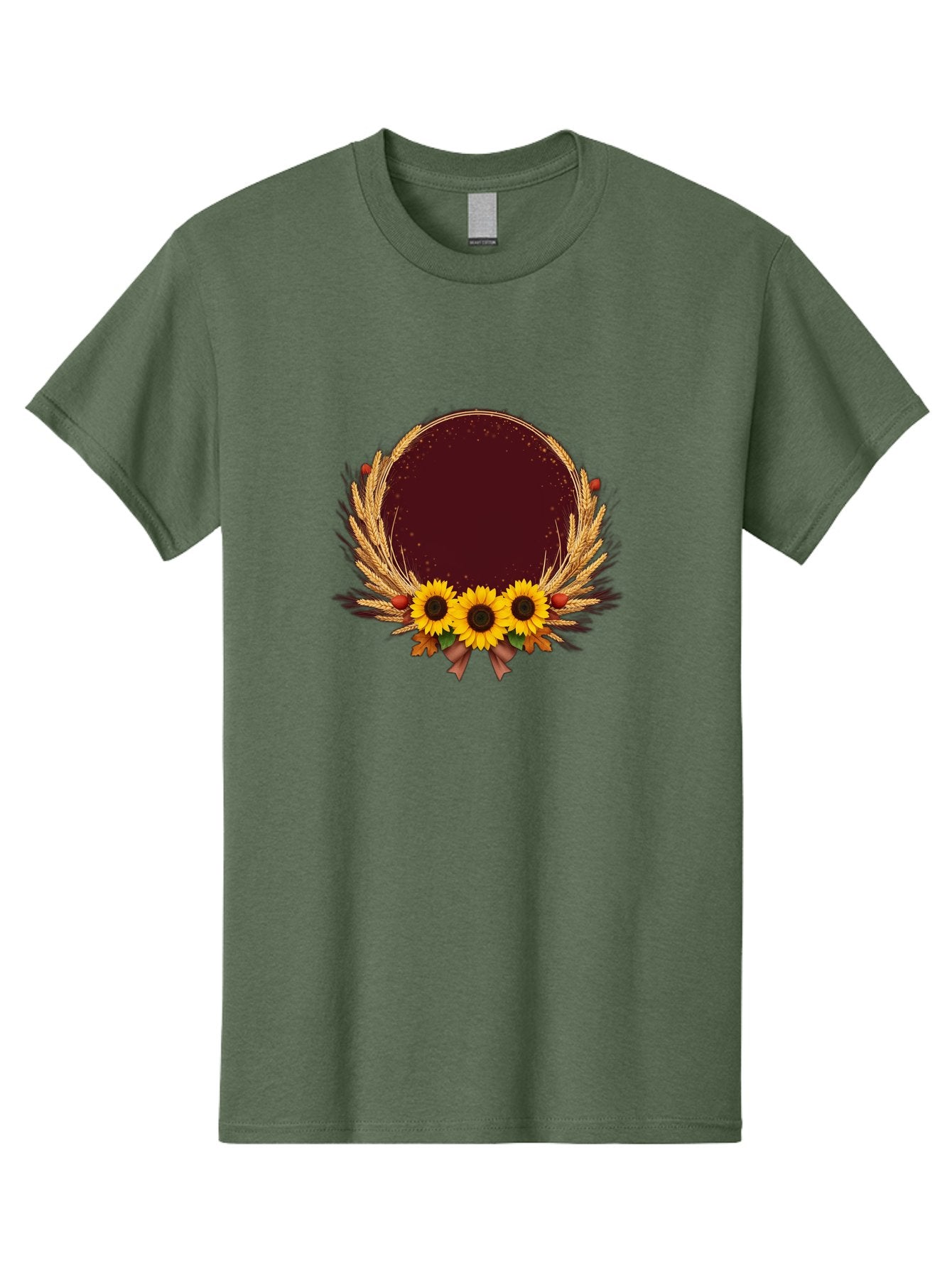 Sunflower-Wreath-Frame Men'S Graphic Tee, 100% Cotton, Comfortable Casual Summer Wear, Machine Washable, Vintage Camera, Old Camera, Antique Camera, Black Camera, Classic Photography, Photography Equipment, Nostalgic Device, Film Camera, Bai430 14