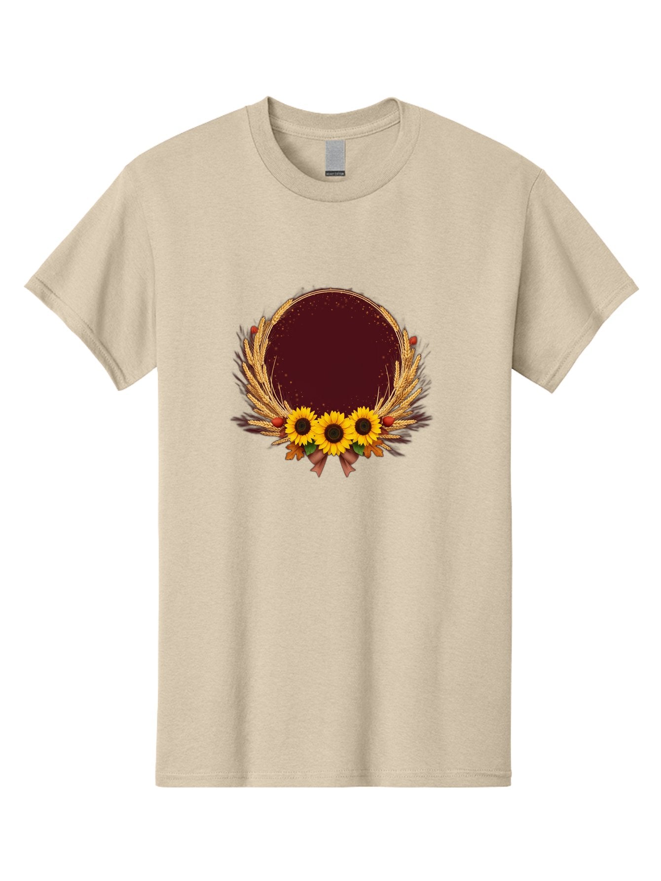 Sunflower-Wreath-Frame Men'S Graphic Tee, 100% Cotton, Comfortable Casual Summer Wear, Machine Washable, Vintage Camera, Old Camera, Antique Camera, Black Camera, Classic Photography, Photography Equipment, Nostalgic Device, Film Camera, Bai430