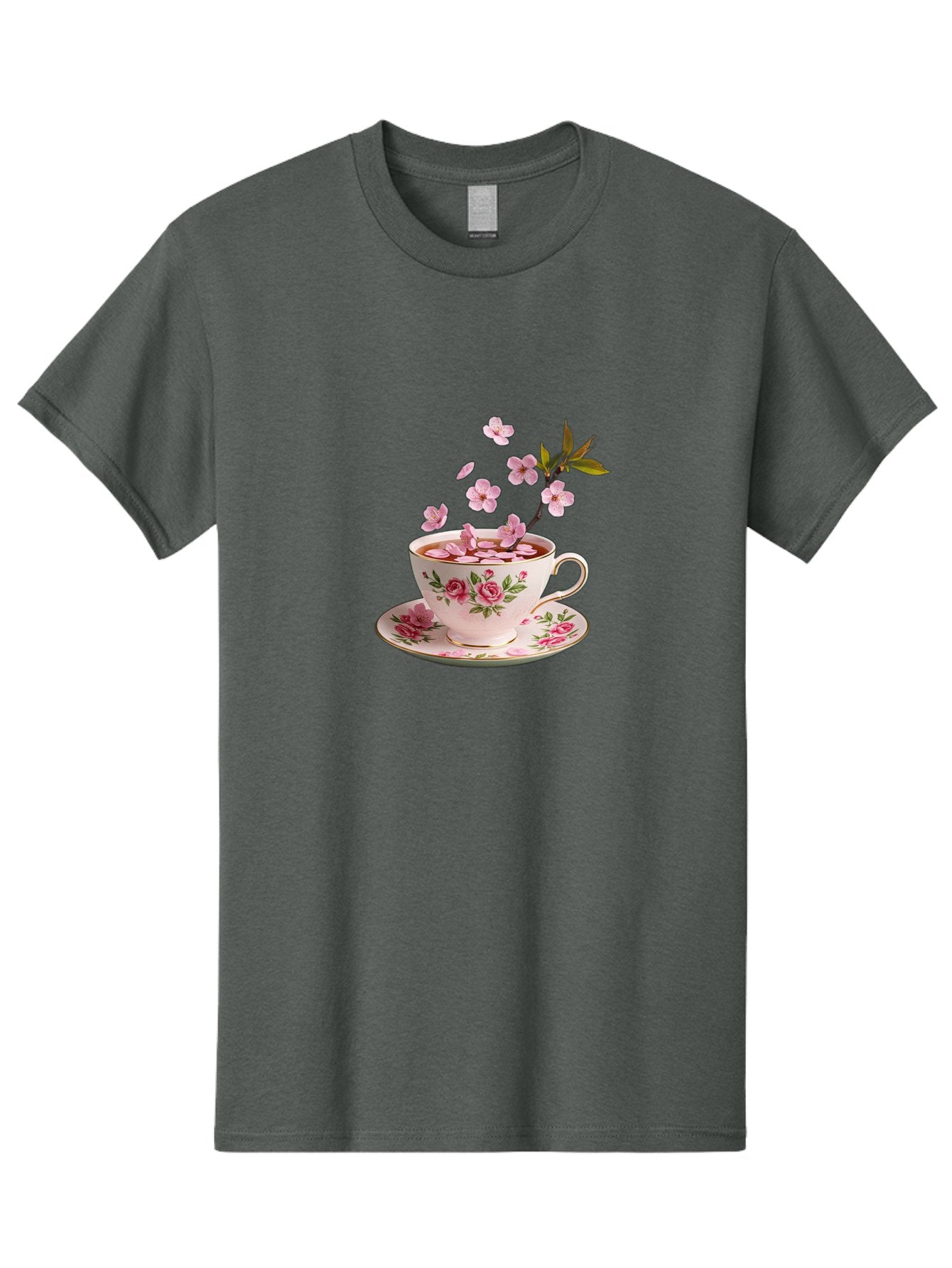 Tea-Cup-With-Cherry-Blossoms-1 Men'S Graphic Tee, 100% Cotton, Comfortable Casual Summer Wear, Machine Washable, Vintage Camera, Old Camera, Antique Camera, Black Camera, Classic Photography, Photography Equipment, Nostalgic Device, Bai446 12