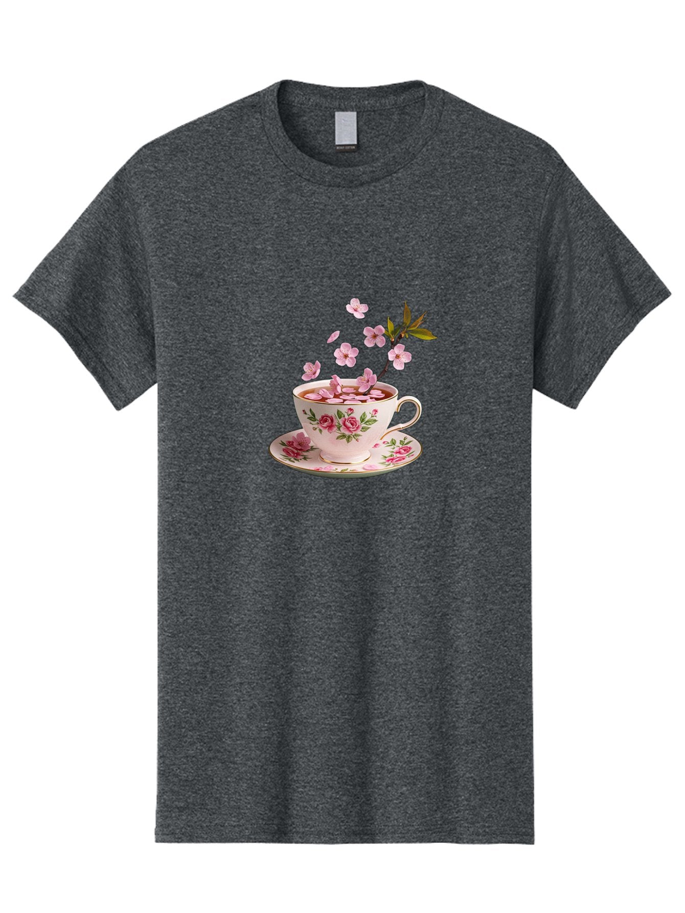 Tea-Cup-With-Cherry-Blossoms-1 Men'S Graphic Tee, 100% Cotton, Comfortable Casual Summer Wear, Machine Washable, Vintage Camera, Old Camera, Antique Camera, Black Camera, Classic Photography, Photography Equipment, Nostalgic Device, Bai446 6