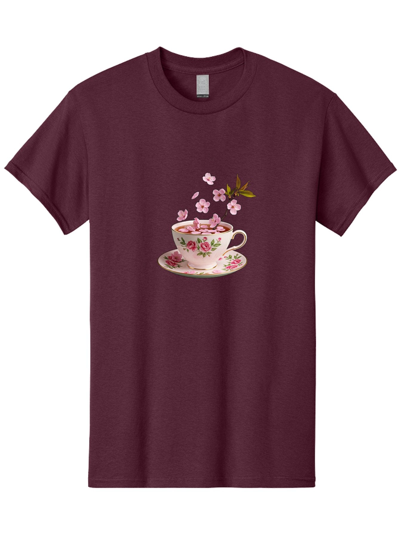 Tea-Cup-With-Cherry-Blossoms-1 Men'S Graphic Tee, 100% Cotton, Comfortable Casual Summer Wear, Machine Washable, Vintage Camera, Old Camera, Antique Camera, Black Camera, Classic Photography, Photography Equipment, Nostalgic Device, Bai446 9