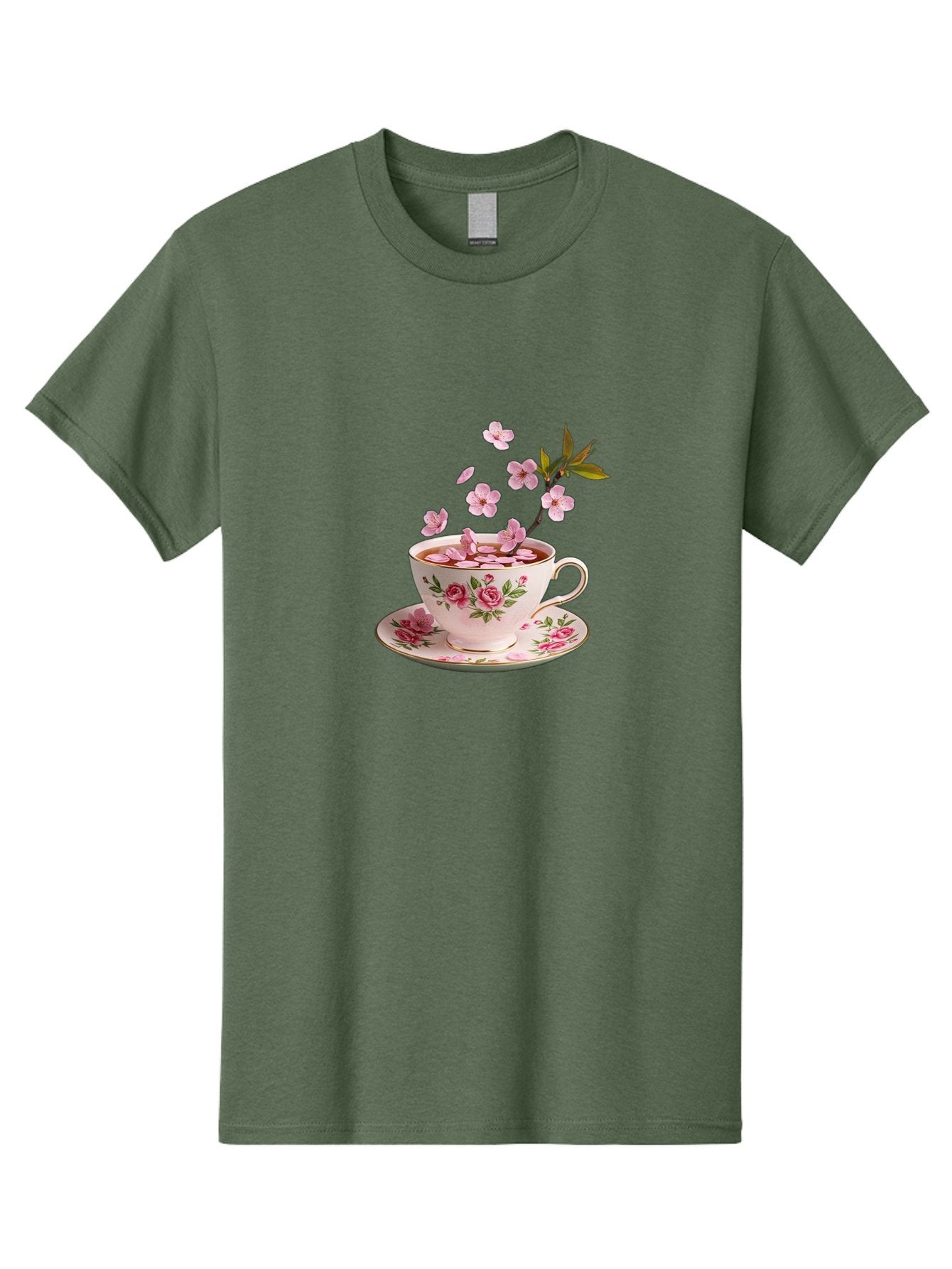 Tea-Cup-With-Cherry-Blossoms-1 Men'S Graphic Tee, 100% Cotton, Comfortable Casual Summer Wear, Machine Washable, Vintage Camera, Old Camera, Antique Camera, Black Camera, Classic Photography, Photography Equipment, Nostalgic Device, Bai446 8