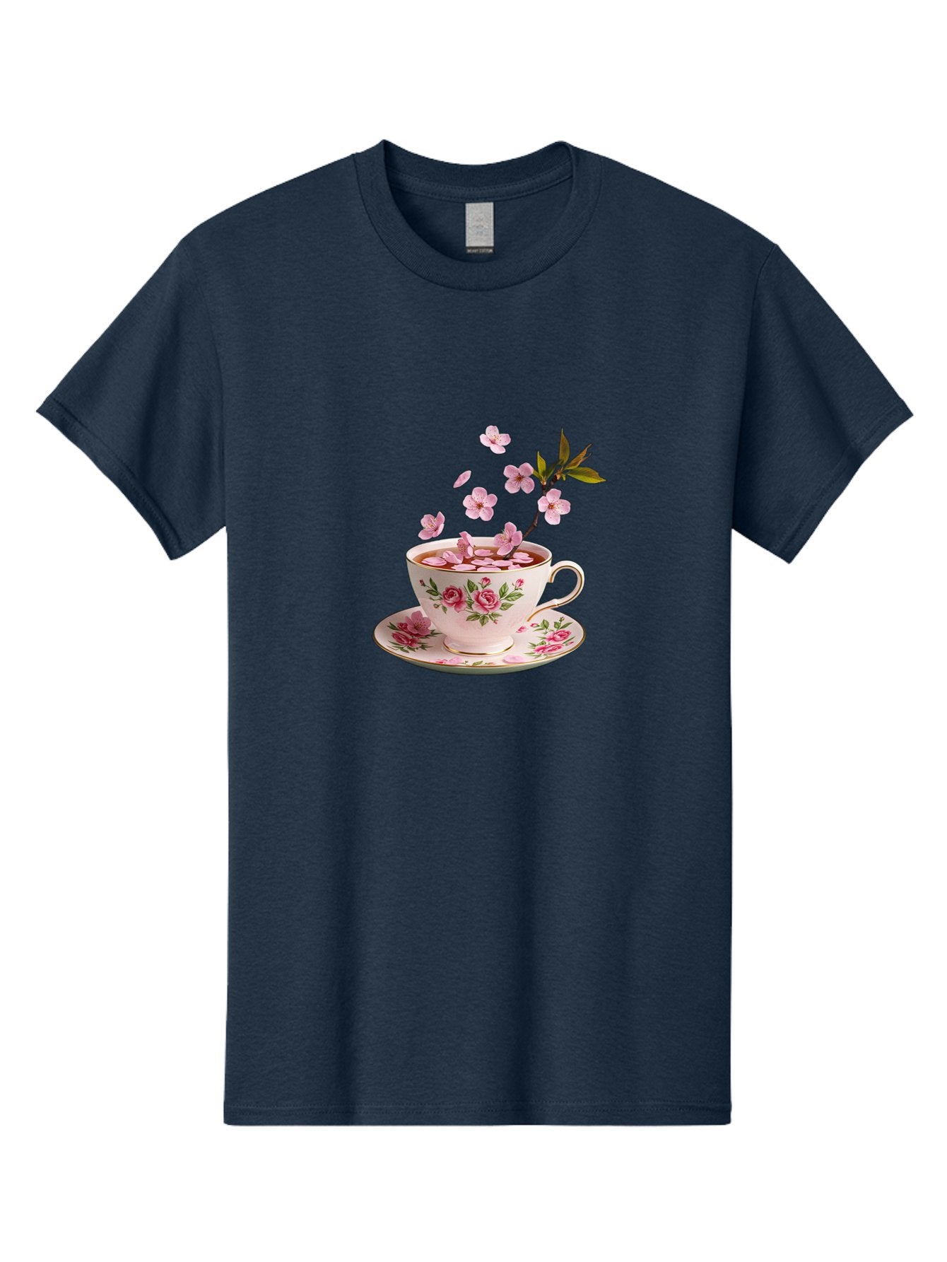 Tea-Cup-With-Cherry-Blossoms-1 Men'S Graphic Tee, 100% Cotton, Comfortable Casual Summer Wear, Machine Washable, Vintage Camera, Old Camera, Antique Camera, Black Camera, Classic Photography, Photography Equipment, Nostalgic Device, Bai446 10