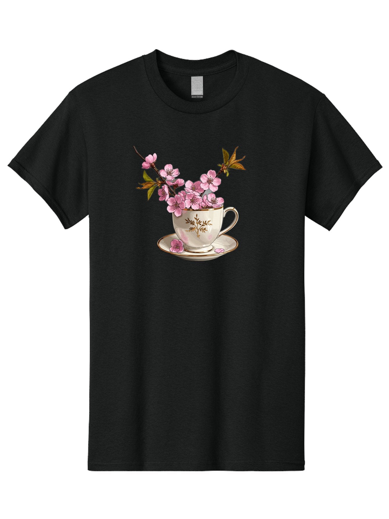 Tea-Cup-With-Cherry-Blossoms-2 Men'S Graphic Tee, 100% Cotton, Comfortable Casual Summer Wear, Machine Washable, Vintage Camera, Old Camera, Antique Camera, Black Camera, Classic Photography, Photography Equipment, Nostalgic Device, Bai447 3