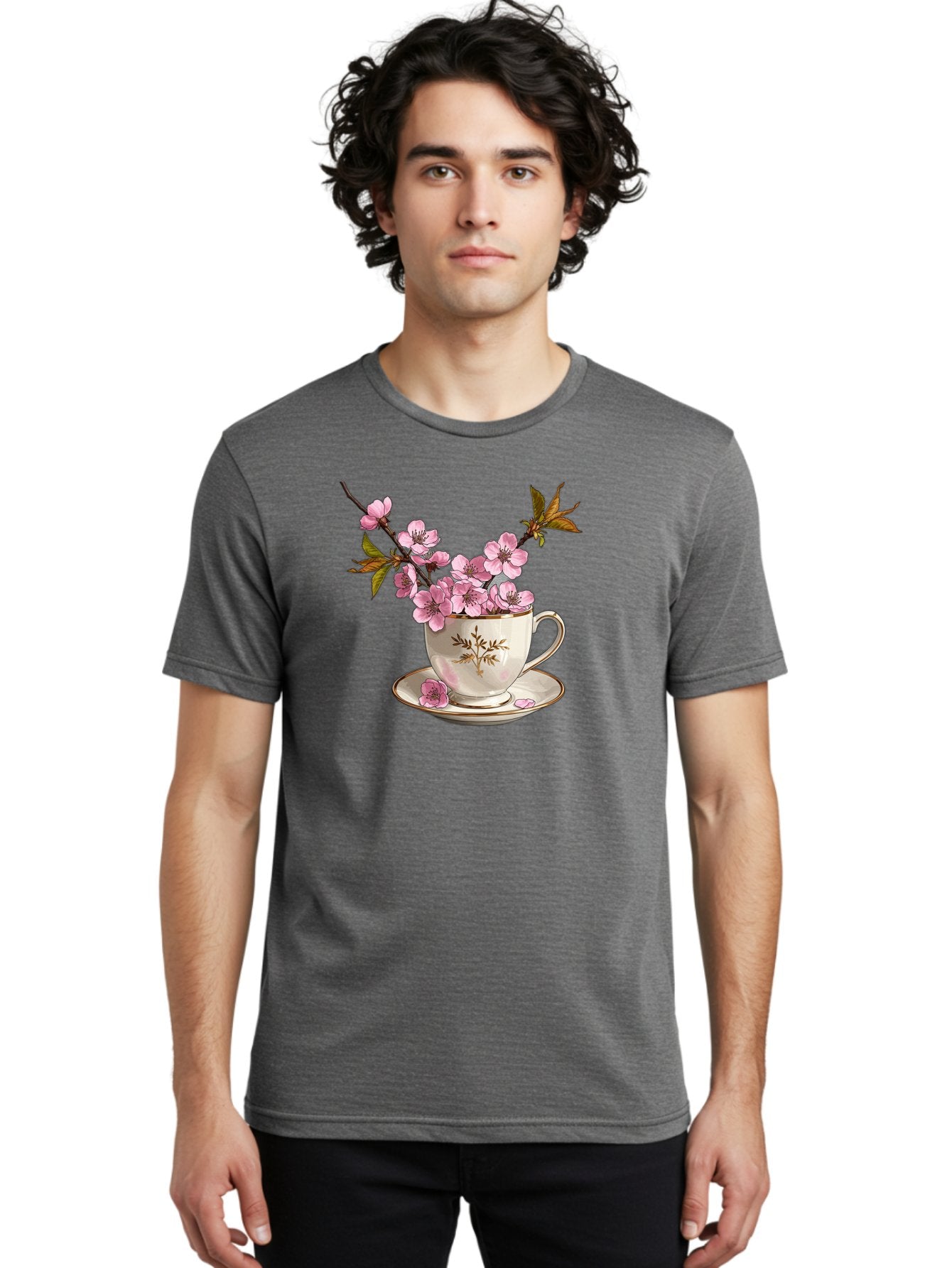 Tea-Cup-With-Cherry-Blossoms-2 Men'S Graphic Tee, 100% Cotton, Comfortable Casual Summer Wear, Machine Washable, Vintage Camera, Old Camera, Antique Camera, Black Camera, Classic Photography, Photography Equipment, Nostalgic Device, Bai447 17