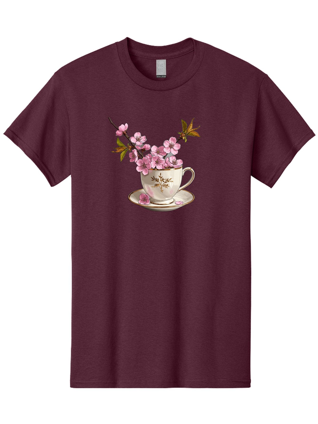 Tea-Cup-With-Cherry-Blossoms-2 Men'S Graphic Tee, 100% Cotton, Comfortable Casual Summer Wear, Machine Washable, Vintage Camera, Old Camera, Antique Camera, Black Camera, Classic Photography, Photography Equipment, Nostalgic Device, Bai447 13