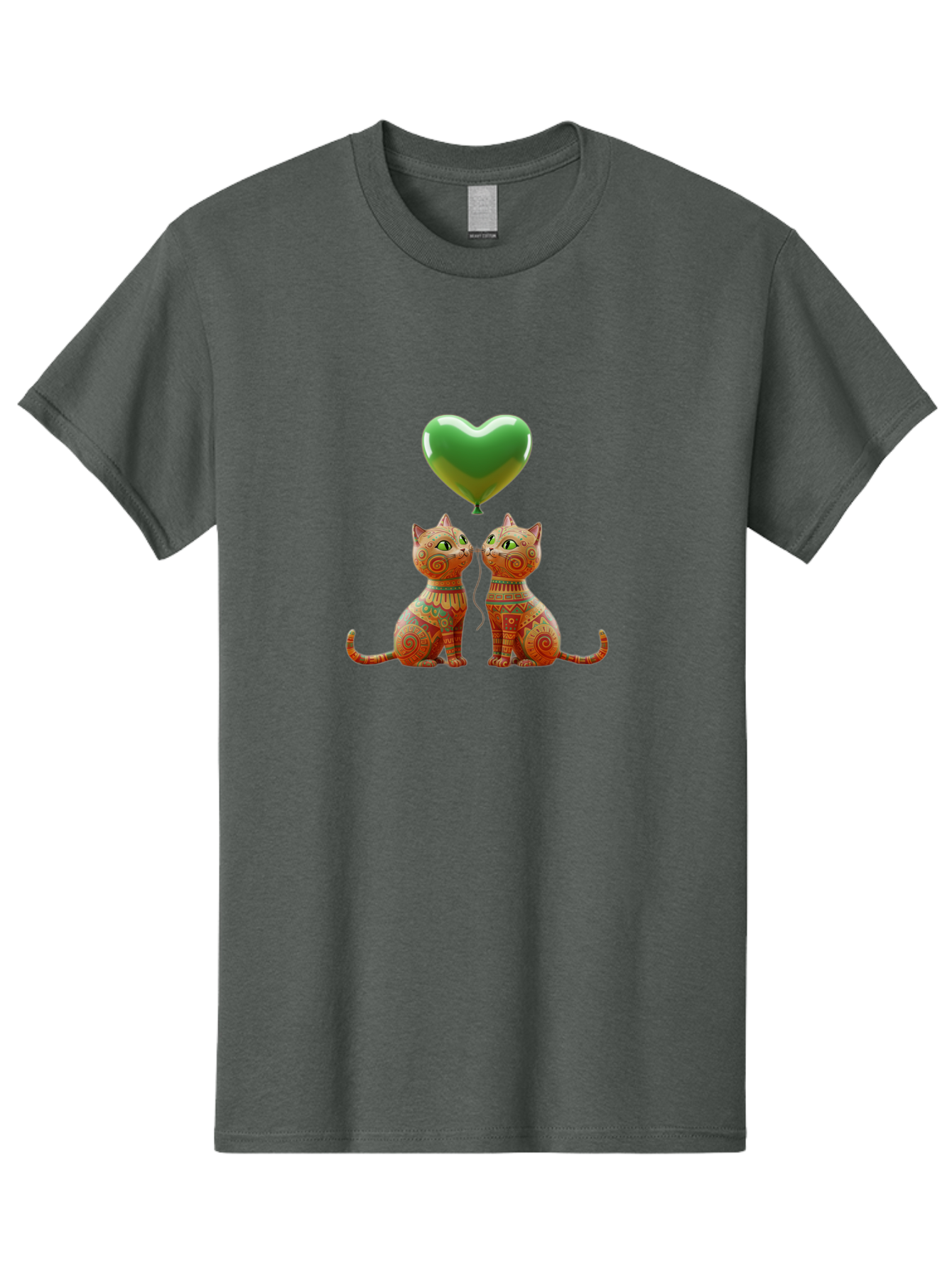 Two-Cats-With-Heart-Balloon-1 Men'S Graphic Tee, 100% Cotton, Comfortable Casual Summer Wear, Machine Washable, Vintage Camera, Old Camera, Antique Camera, Black Camera, Classic Photography, Photography Equipment, Nostalgic Device, Bai489