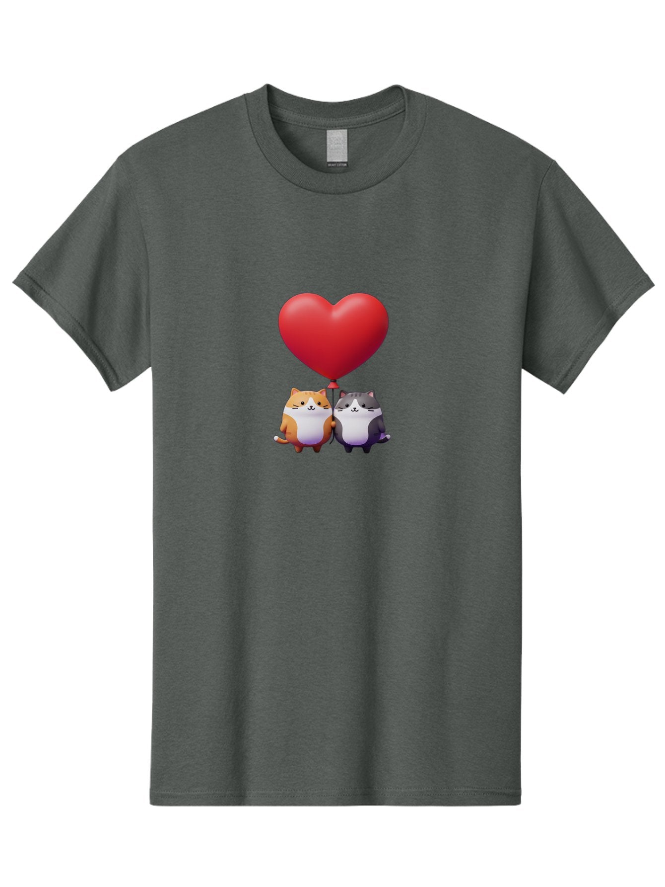 Two-Cats-With-Heart-Balloon Men'S Graphic Tee, 100% Cotton, Comfortable Casual Summer Wear, Machine Washable, Vintage Camera, Old Camera, Antique Camera, Black Camera, Classic Photography, Photography Equipment, Nostalgic Device, Film Camera, Bai490 11
