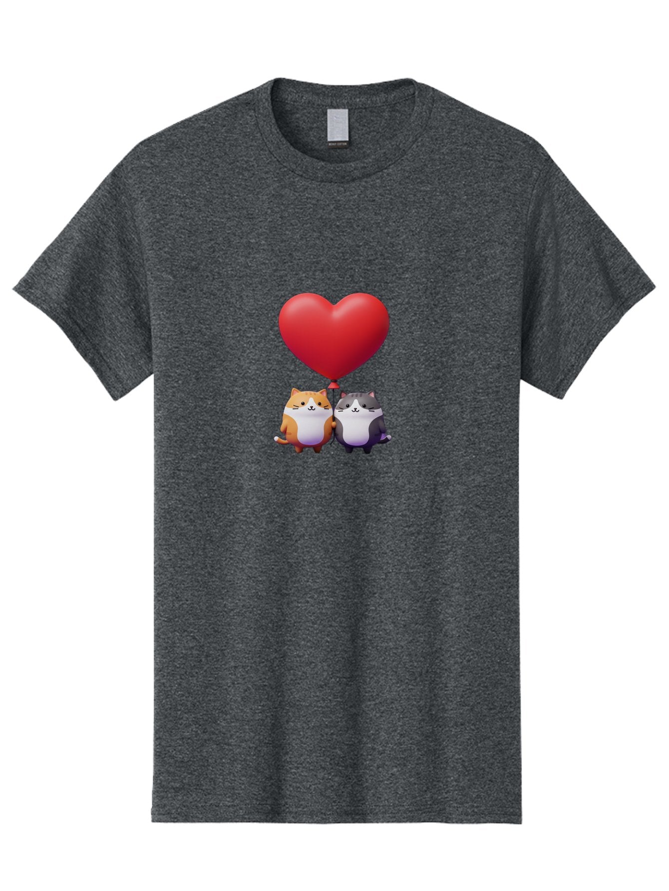 Two-Cats-With-Heart-Balloon Men'S Graphic Tee, 100% Cotton, Comfortable Casual Summer Wear, Machine Washable, Vintage Camera, Old Camera, Antique Camera, Black Camera, Classic Photography, Photography Equipment, Nostalgic Device, Film Camera, Bai490 6