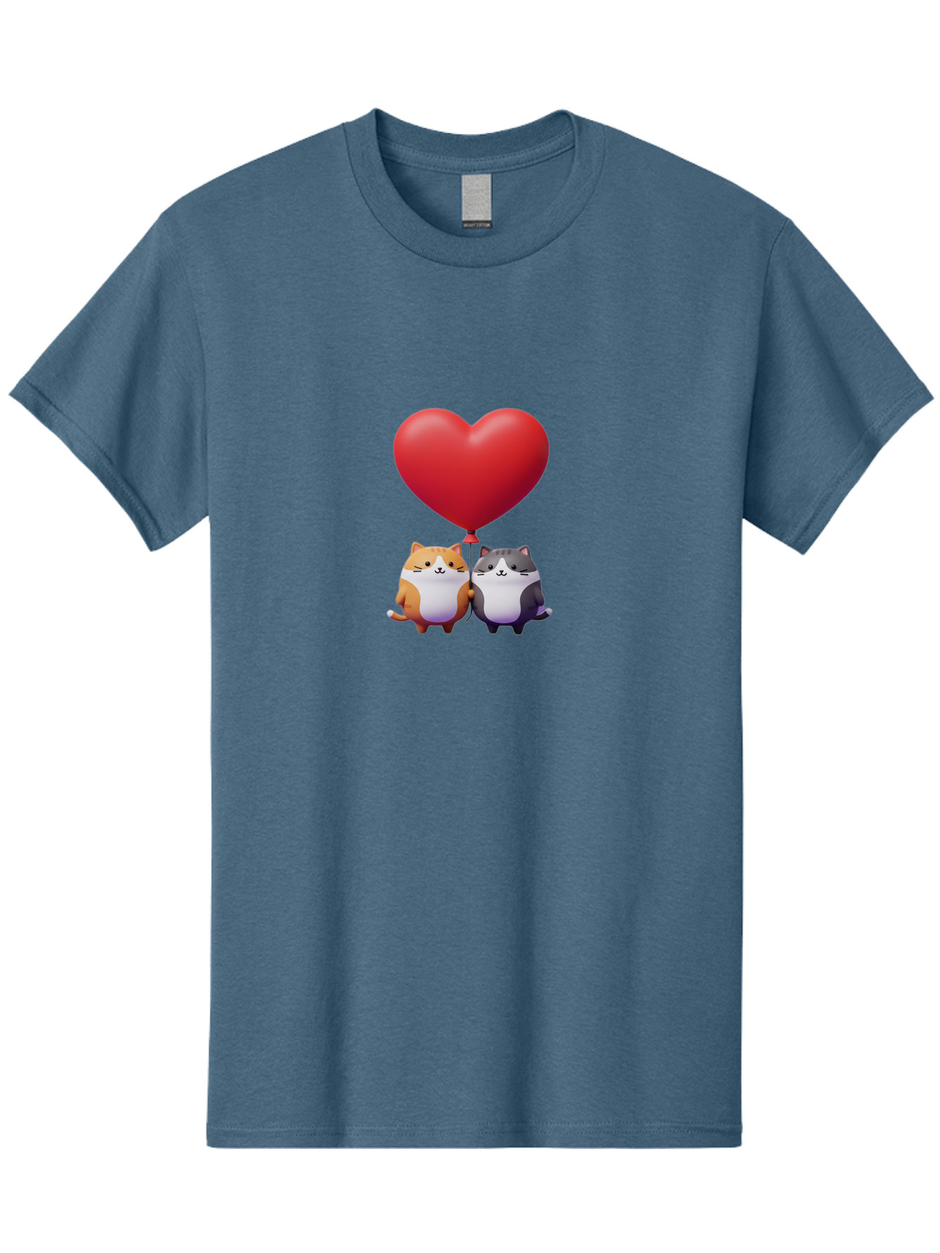Two-Cats-With-Heart-Balloon Men'S Graphic Tee, 100% Cotton, Comfortable Casual Summer Wear, Machine Washable, Vintage Camera, Old Camera, Antique Camera, Black Camera, Classic Photography, Photography Equipment, Nostalgic Device, Film Camera, Bai490