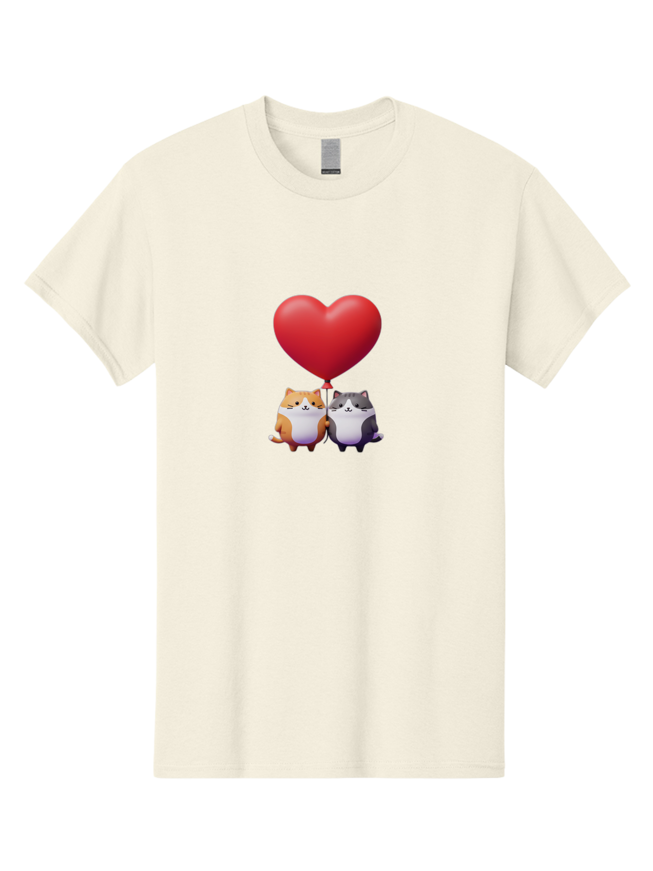 Two-Cats-With-Heart-Balloon Men'S Graphic Tee, 100% Cotton, Comfortable Casual Summer Wear, Machine Washable, Vintage Camera, Old Camera, Antique Camera, Black Camera, Classic Photography, Photography Equipment, Nostalgic Device, Film Camera, Bai490 11