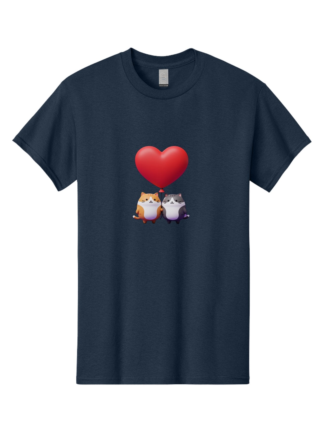 Two-Cats-With-Heart-Balloon Men'S Graphic Tee, 100% Cotton, Comfortable Casual Summer Wear, Machine Washable, Vintage Camera, Old Camera, Antique Camera, Black Camera, Classic Photography, Photography Equipment, Nostalgic Device, Film Camera, Bai490 10