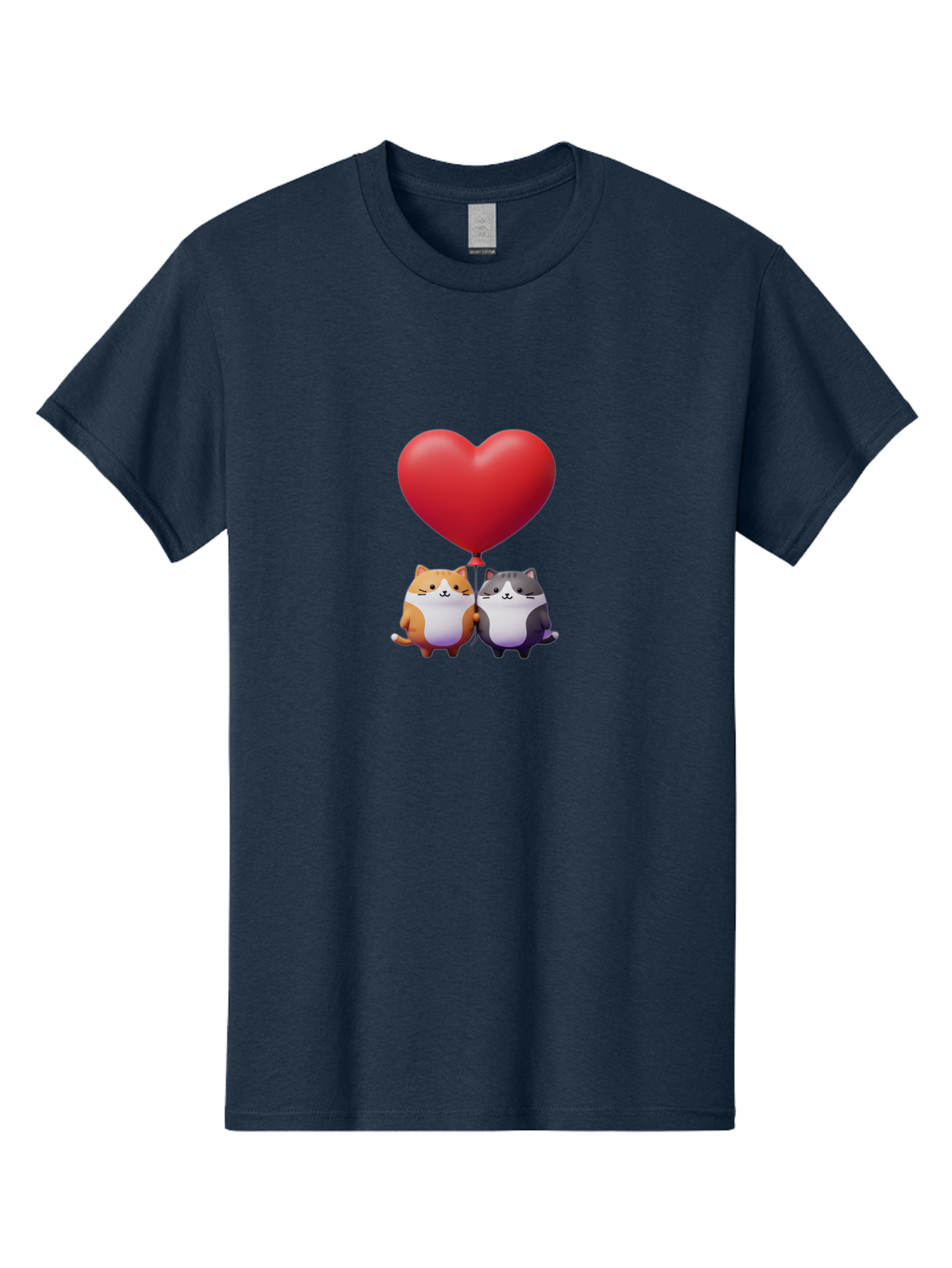 Two-Cats-With-Heart-Balloon Men'S Graphic Tee, 100% Cotton, Comfortable Casual Summer Wear, Machine Washable, Vintage Camera, Old Camera, Antique Camera, Black Camera, Classic Photography, Photography Equipment, Nostalgic Device, Film Camera, Bai490 14