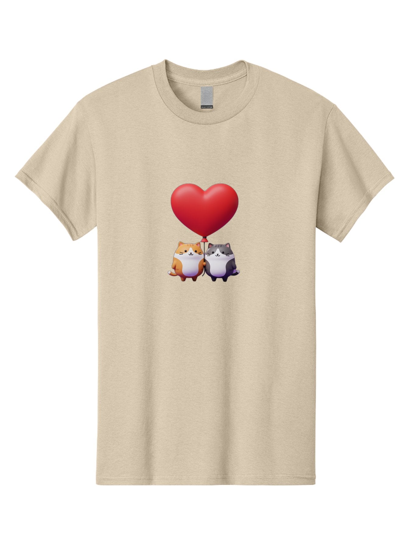 Two-Cats-With-Heart-Balloon Men'S Graphic Tee, 100% Cotton, Comfortable Casual Summer Wear, Machine Washable, Vintage Camera, Old Camera, Antique Camera, Black Camera, Classic Photography, Photography Equipment, Nostalgic Device, Film Camera, Bai490 8