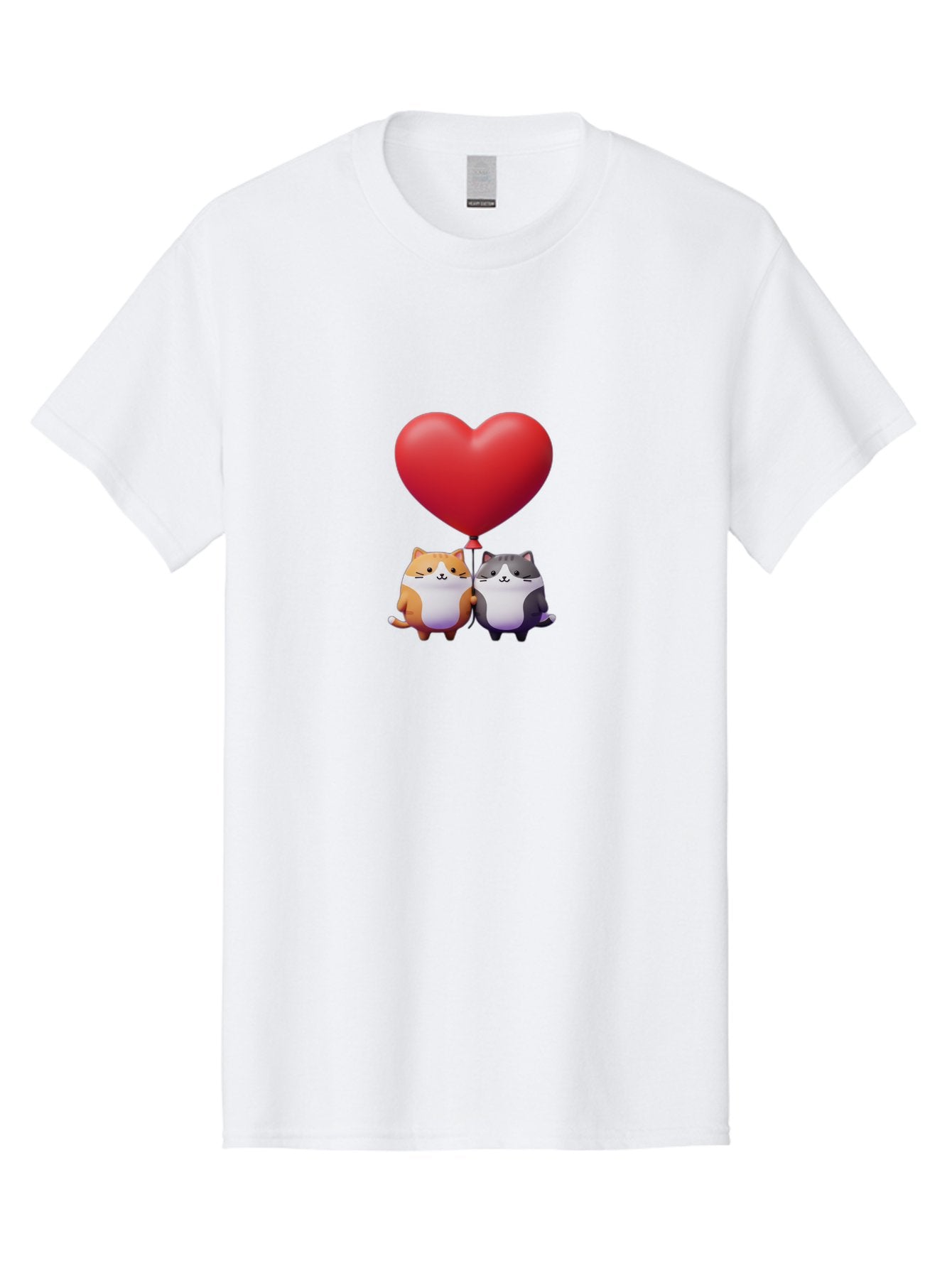 Two-Cats-With-Heart-Balloon Men'S Graphic Tee, 100% Cotton, Comfortable Casual Summer Wear, Machine Washable, Vintage Camera, Old Camera, Antique Camera, Black Camera, Classic Photography, Photography Equipment, Nostalgic Device, Film Camera, Bai490 13