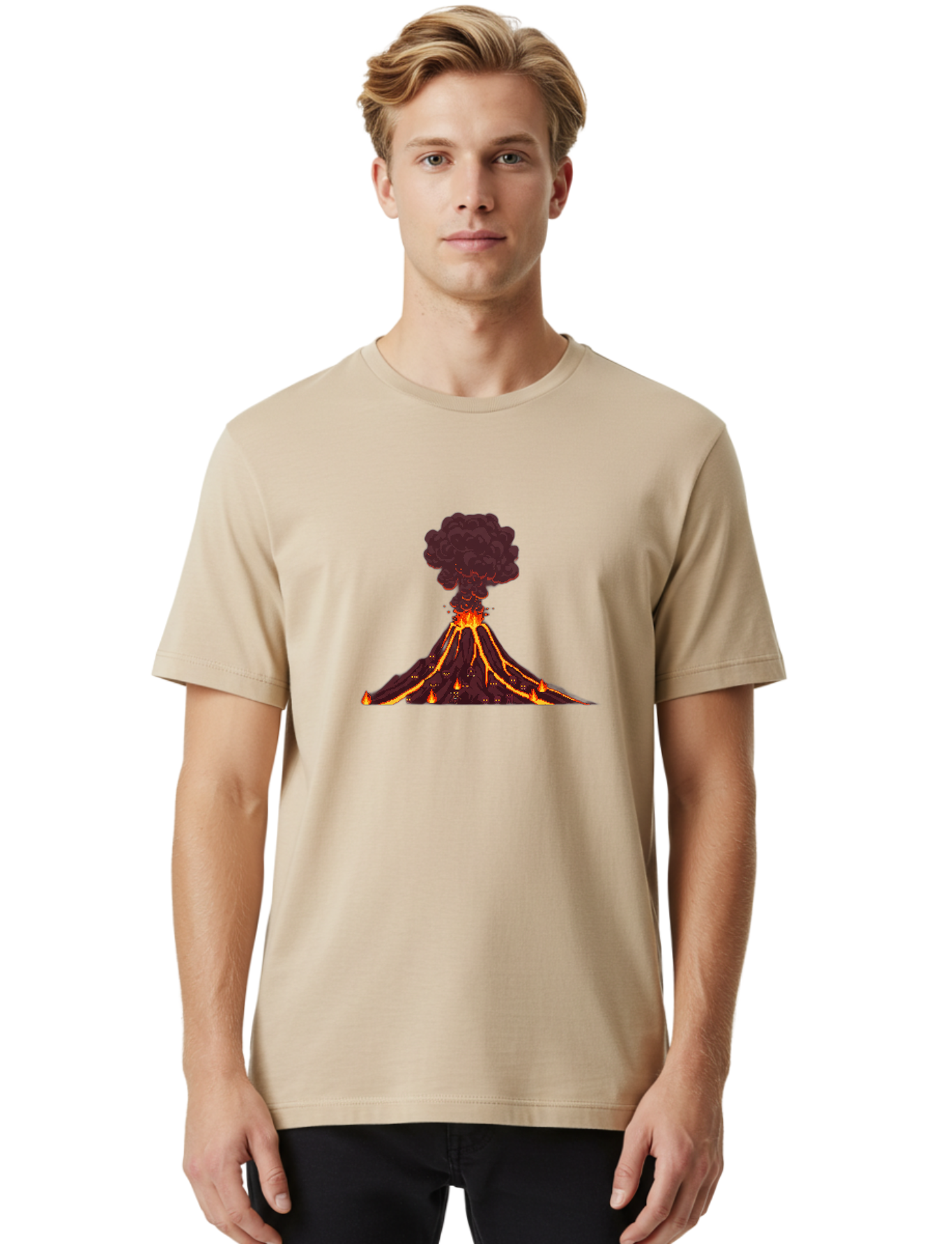 Volcano-Erupting-18 Men'S Graphic Tee, 100% Cotton, Comfortable Casual Summer Wear, Machine Washable, Vintage Camera, Old Camera, Antique Camera, Black Camera, Classic Photography, Photography Equipment, Nostalgic Device, Film Camera, Bai527 18