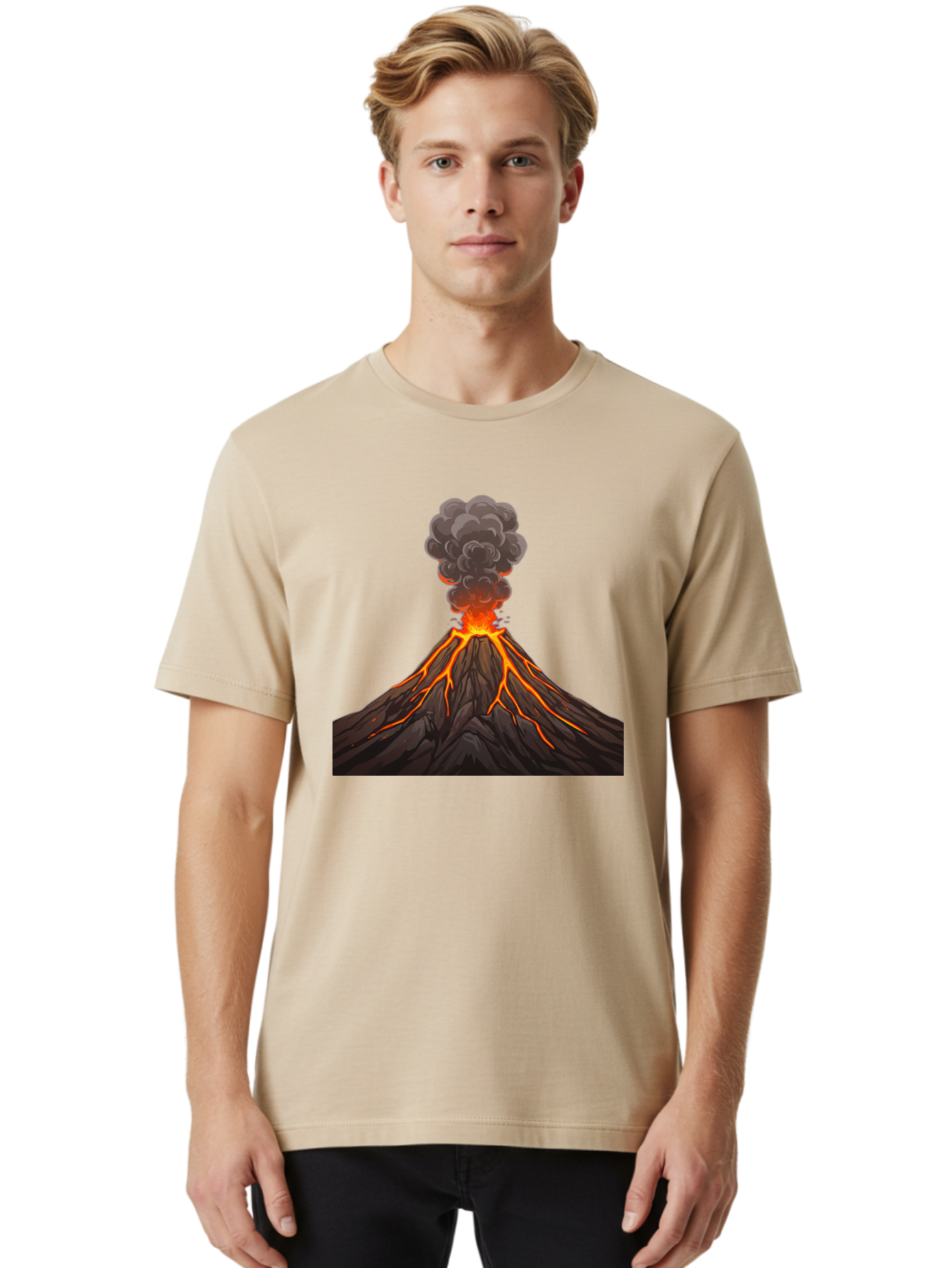 Volcano-Erupting-4 Men'S Graphic Tee, 100% Cotton, Comfortable Casual Summer Wear, Machine Washable, Vintage Camera, Old Camera, Antique Camera, Black Camera, Classic Photography, Photography Equipment, Nostalgic Device, Film Camera, Bai530 24