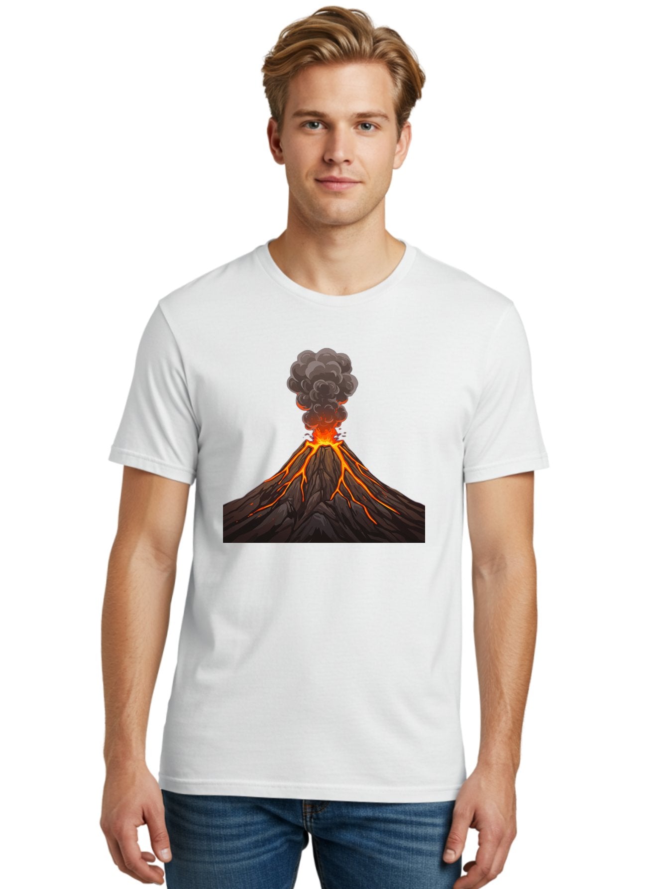 Volcano-Erupting-4 Men'S Graphic Tee, 100% Cotton, Comfortable Casual Summer Wear, Machine Washable, Vintage Camera, Old Camera, Antique Camera, Black Camera, Classic Photography, Photography Equipment, Nostalgic Device, Film Camera, Bai530 23