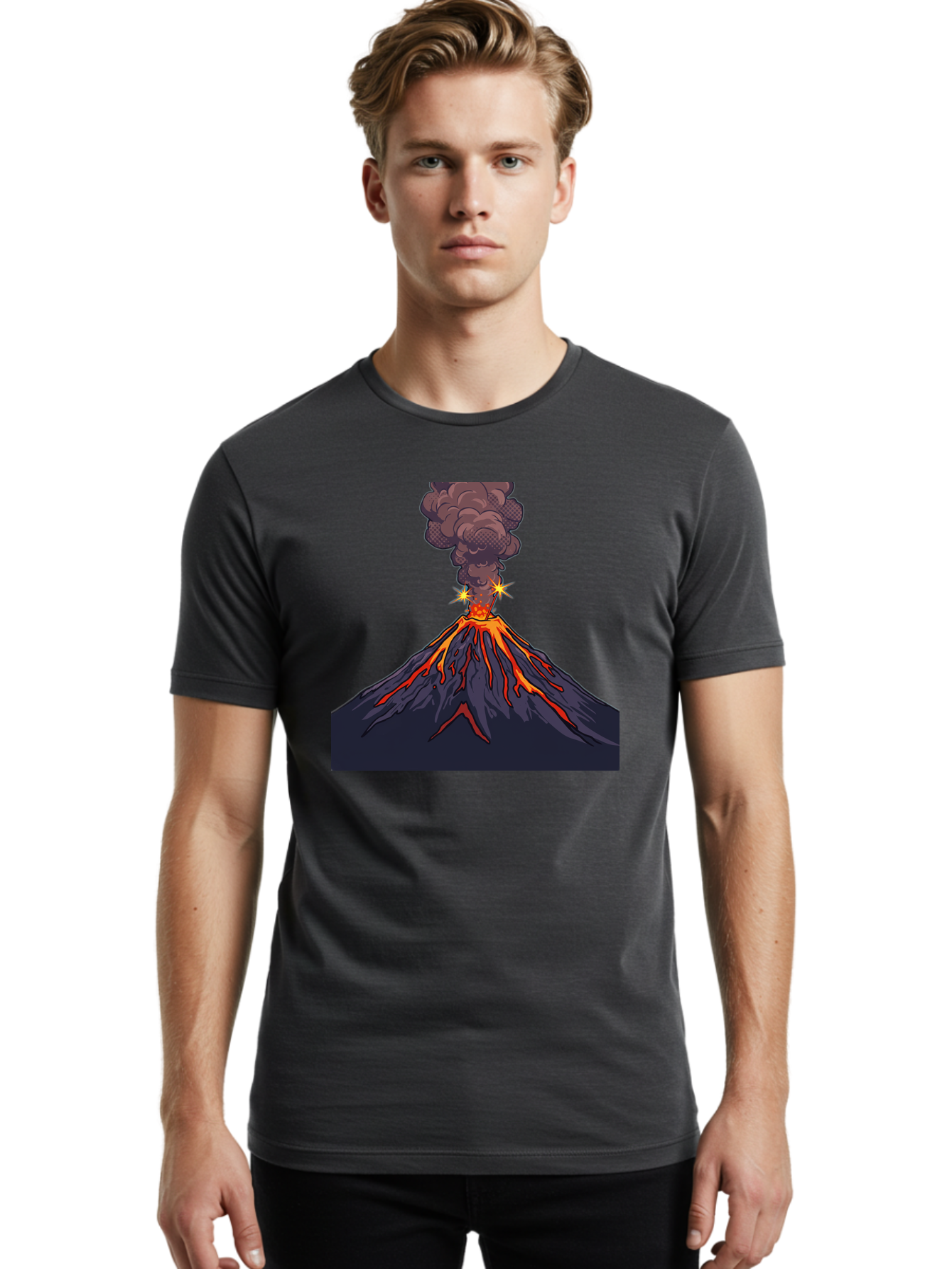 Volcano-Eruption-6 Men'S Graphic Tee, 100% Cotton, Comfortable Casual Summer Wear, Machine Washable, Vintage Camera, Old Camera, Antique Camera, Black Camera, Classic Photography, Photography Equipment, Nostalgic Device, Film Camera, Bai545 17