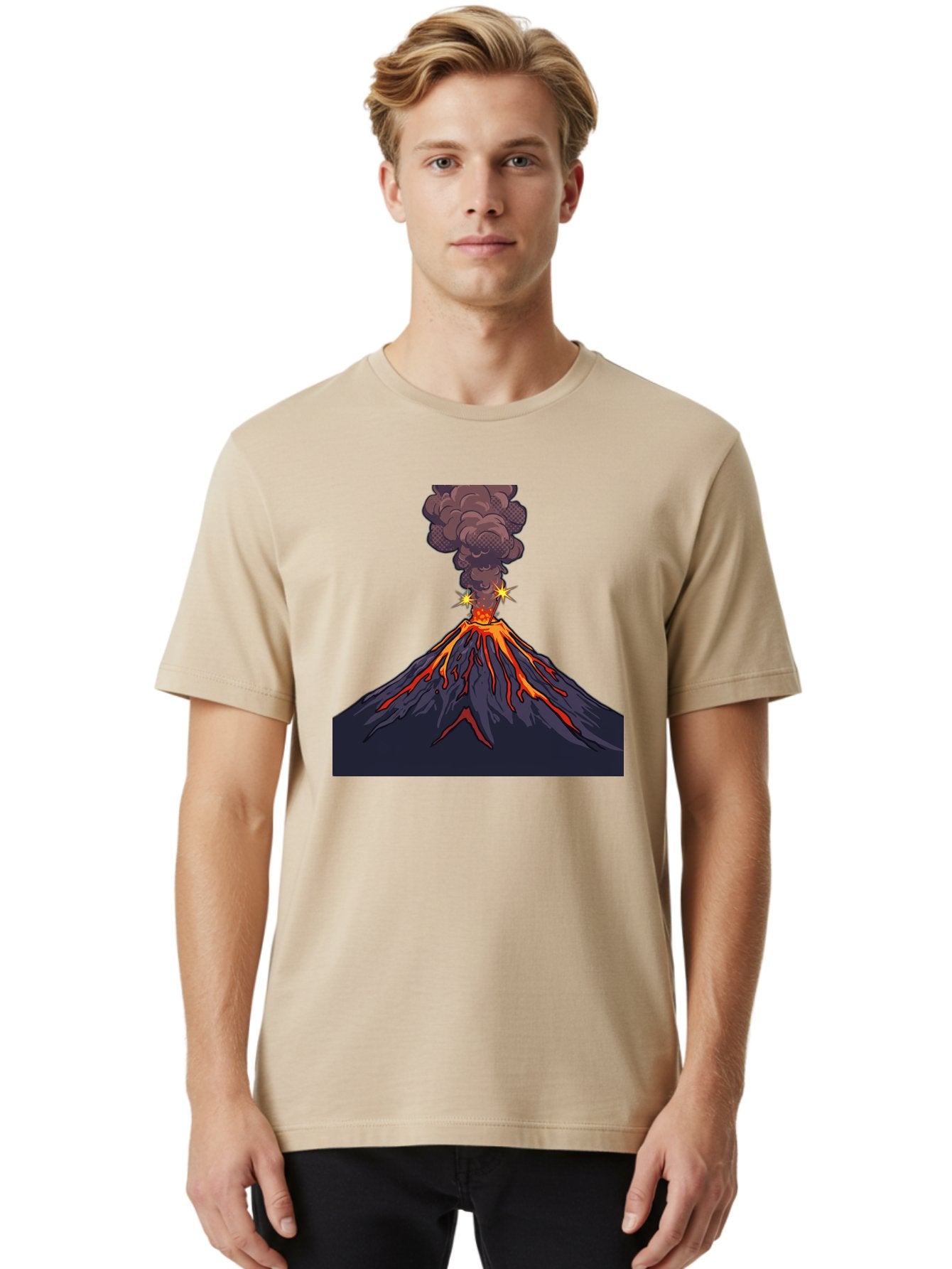 Volcano-Eruption-6 Men'S Graphic Tee, 100% Cotton, Comfortable Casual Summer Wear, Machine Washable, Vintage Camera, Old Camera, Antique Camera, Black Camera, Classic Photography, Photography Equipment, Nostalgic Device, Film Camera, Bai545 21