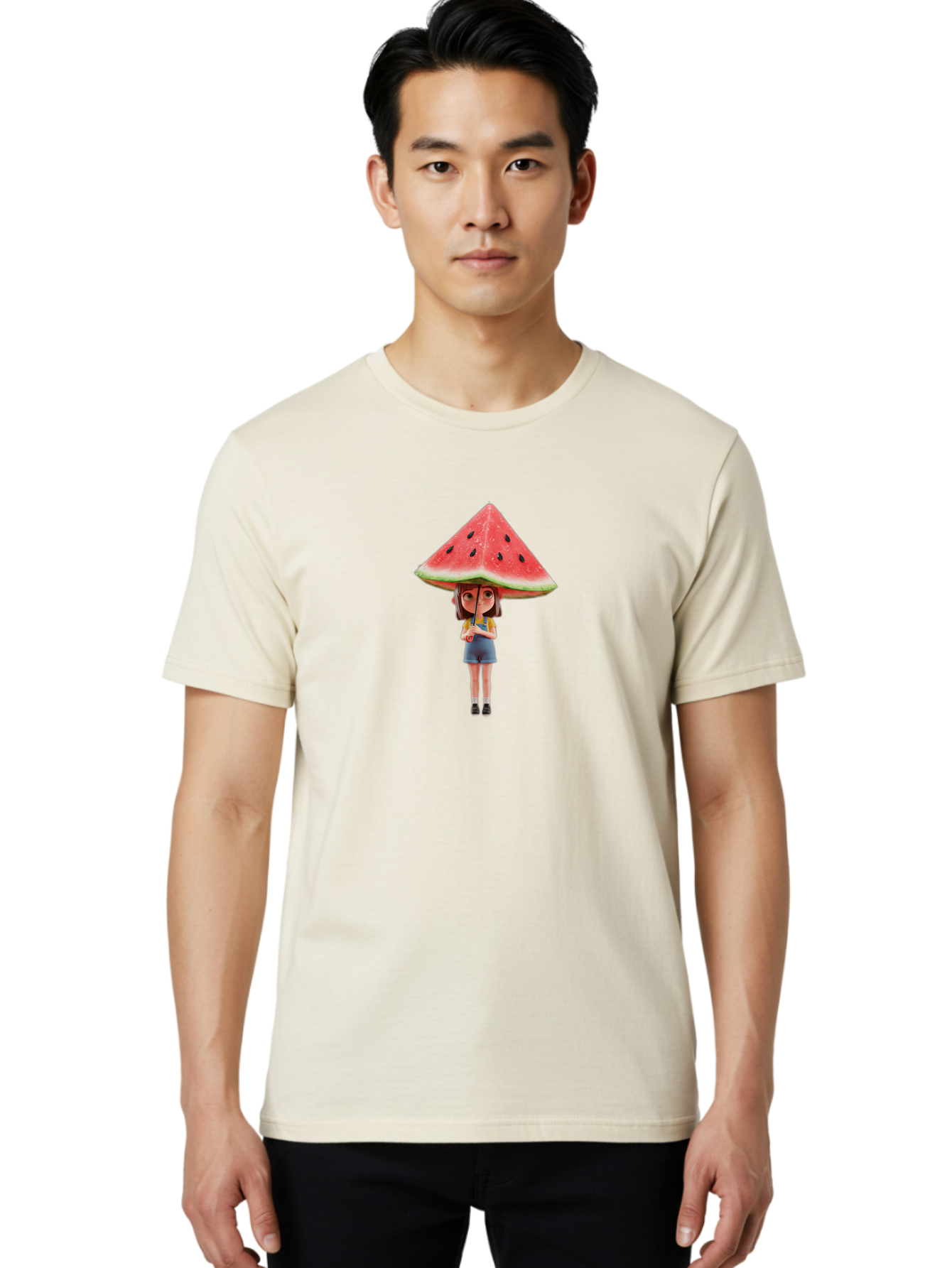 Watermelon-Umbrella-Girl Men'S Graphic Tee, 100% Cotton, Comfortable Casual Summer Wear, Machine Washable, Vintage Camera, Old Camera, Antique Camera, Black Camera, Classic Photography, Photography Equipment, Nostalgic Device, Film Camera, Bai556 28