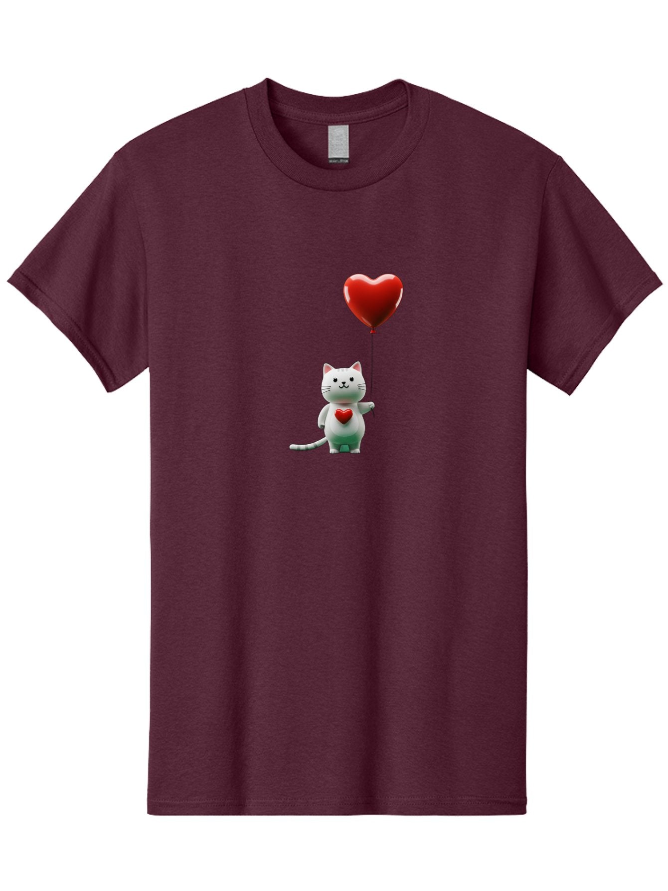 White-Cat-With-Heart-Balloon Men'S Graphic Tee, 100% Cotton, Comfortable Casual Summer Wear, Machine Washable, Vintage Camera, Old Camera, Antique Camera, Black Camera, Classic Photography, Photography Equipment, Nostalgic Device, Film Camera, Bai557 6