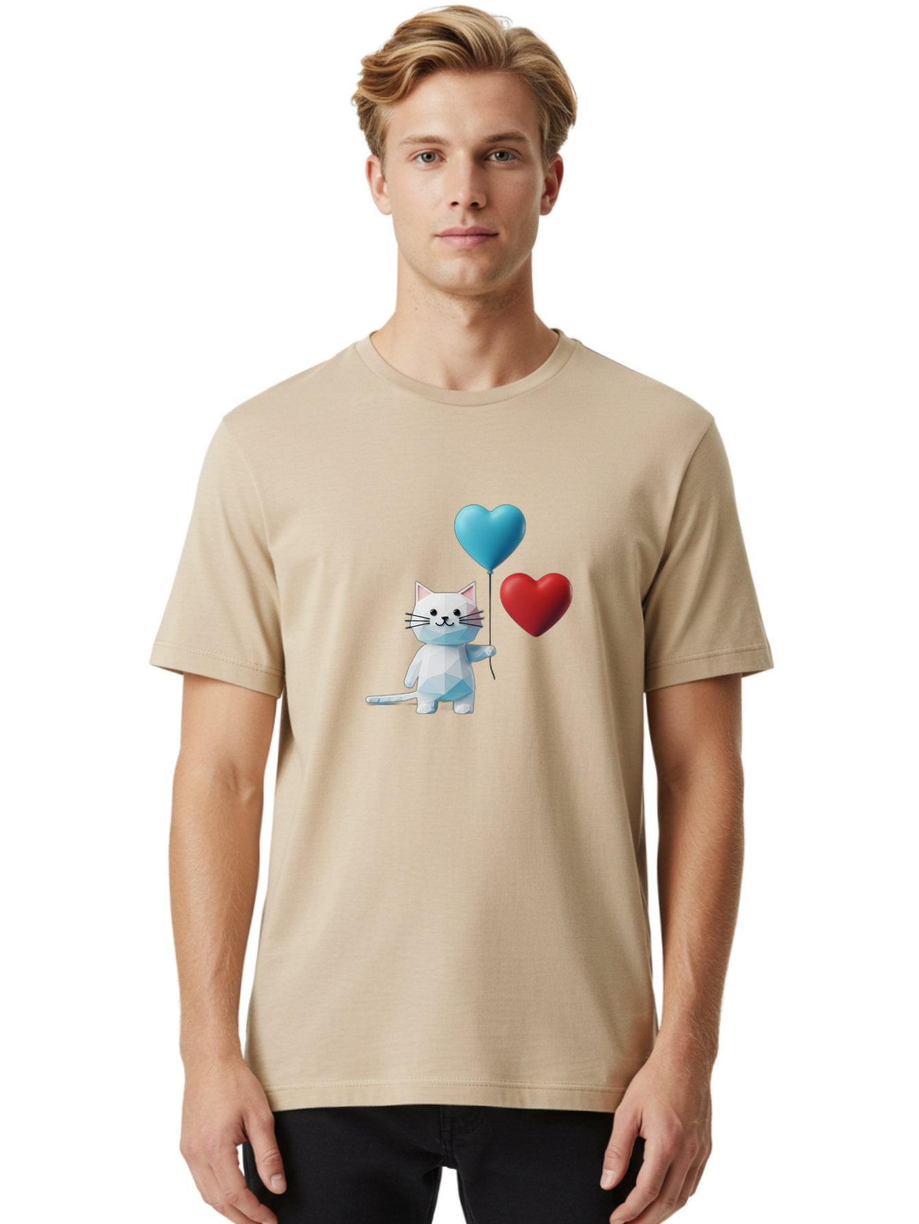 White-Cat-With-Heart-Balloons Men'S Graphic Tee, 100% Cotton, Comfortable Casual Summer Wear, Machine Washable, Vintage Camera, Old Camera, Antique Camera, Black Camera, Classic Photography, Photography Equipment, Nostalgic Device, Bai558 29