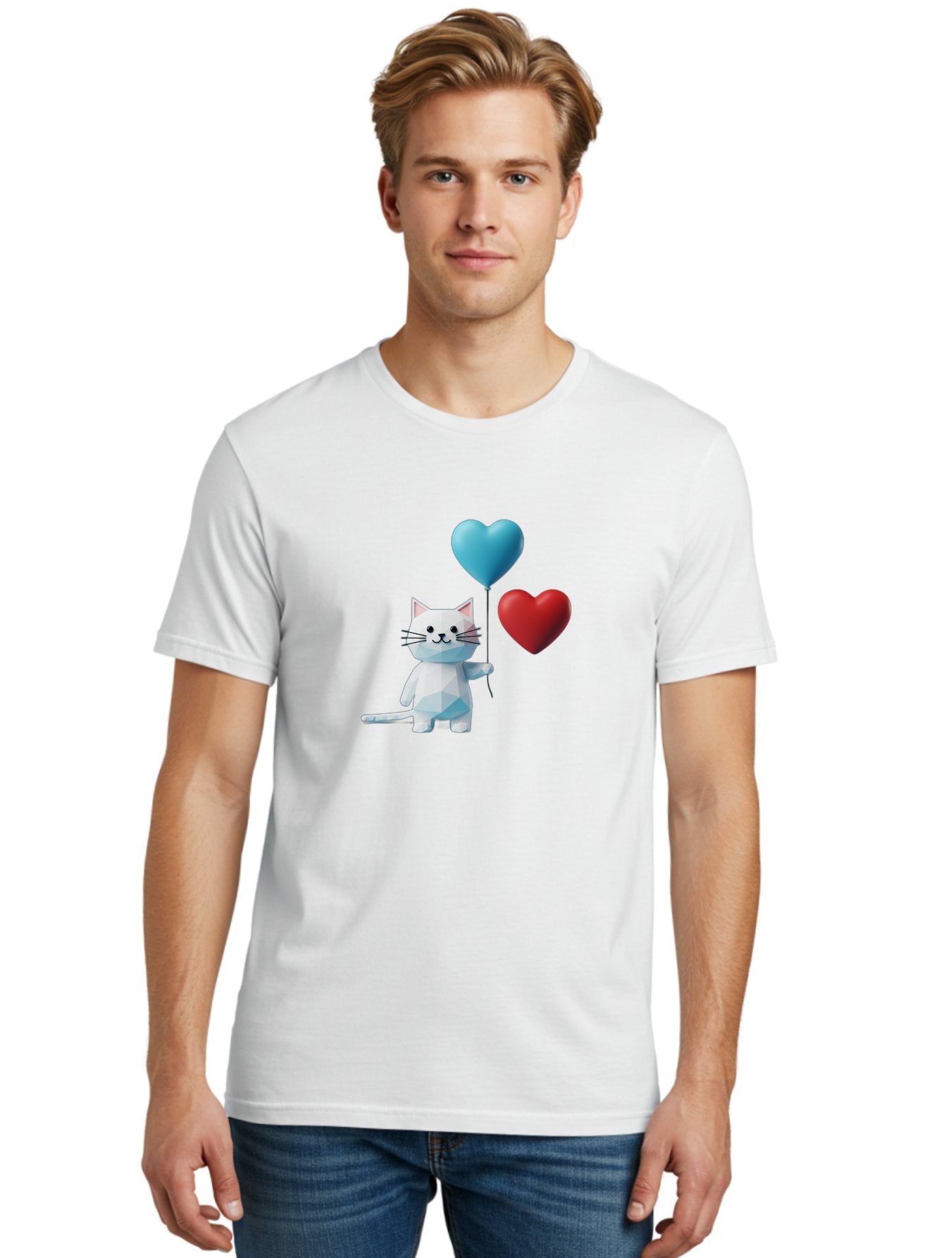 White-Cat-With-Heart-Balloons Men'S Graphic Tee, 100% Cotton, Comfortable Casual Summer Wear, Machine Washable, Vintage Camera, Old Camera, Antique Camera, Black Camera, Classic Photography, Photography Equipment, Nostalgic Device, Bai558 23