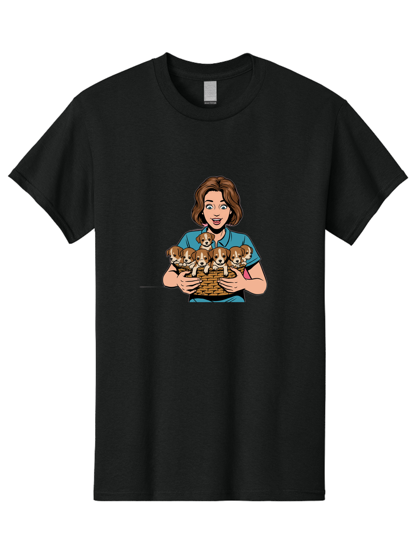 Woman-Holding-Puppies Men'S Graphic Tee, 100% Cotton, Comfortable Casual Summer Wear, Machine Washable, Vintage Camera, Old Camera, Antique Camera, Black Camera, Classic Photography, Photography Equipment, Nostalgic Device, Film Camera, Bai561 4