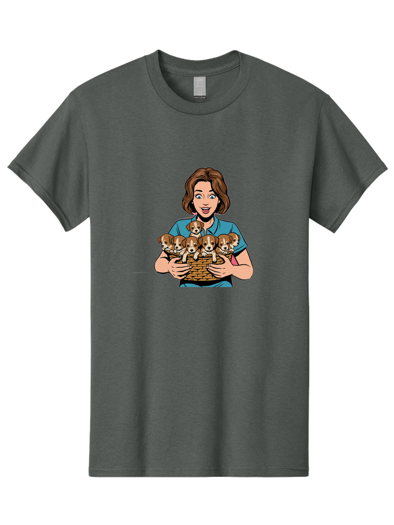 Woman-Holding-Puppies Men'S Graphic Tee, 100% Cotton, Comfortable Casual Summer Wear, Machine Washable, Vintage Camera, Old Camera, Antique Camera, Black Camera, Classic Photography, Photography Equipment, Nostalgic Device, Film Camera, Bai561 5