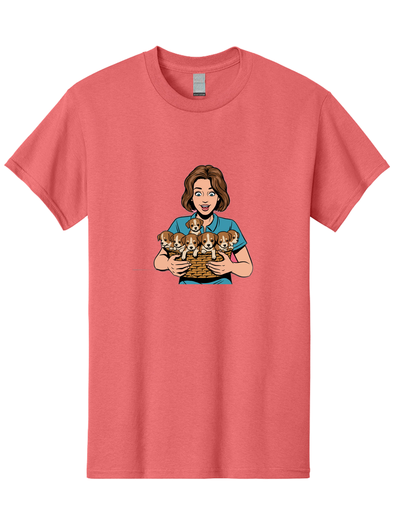 Woman-Holding-Puppies Men'S Graphic Tee, 100% Cotton, Comfortable Casual Summer Wear, Machine Washable, Vintage Camera, Old Camera, Antique Camera, Black Camera, Classic Photography, Photography Equipment, Nostalgic Device, Film Camera, Bai561