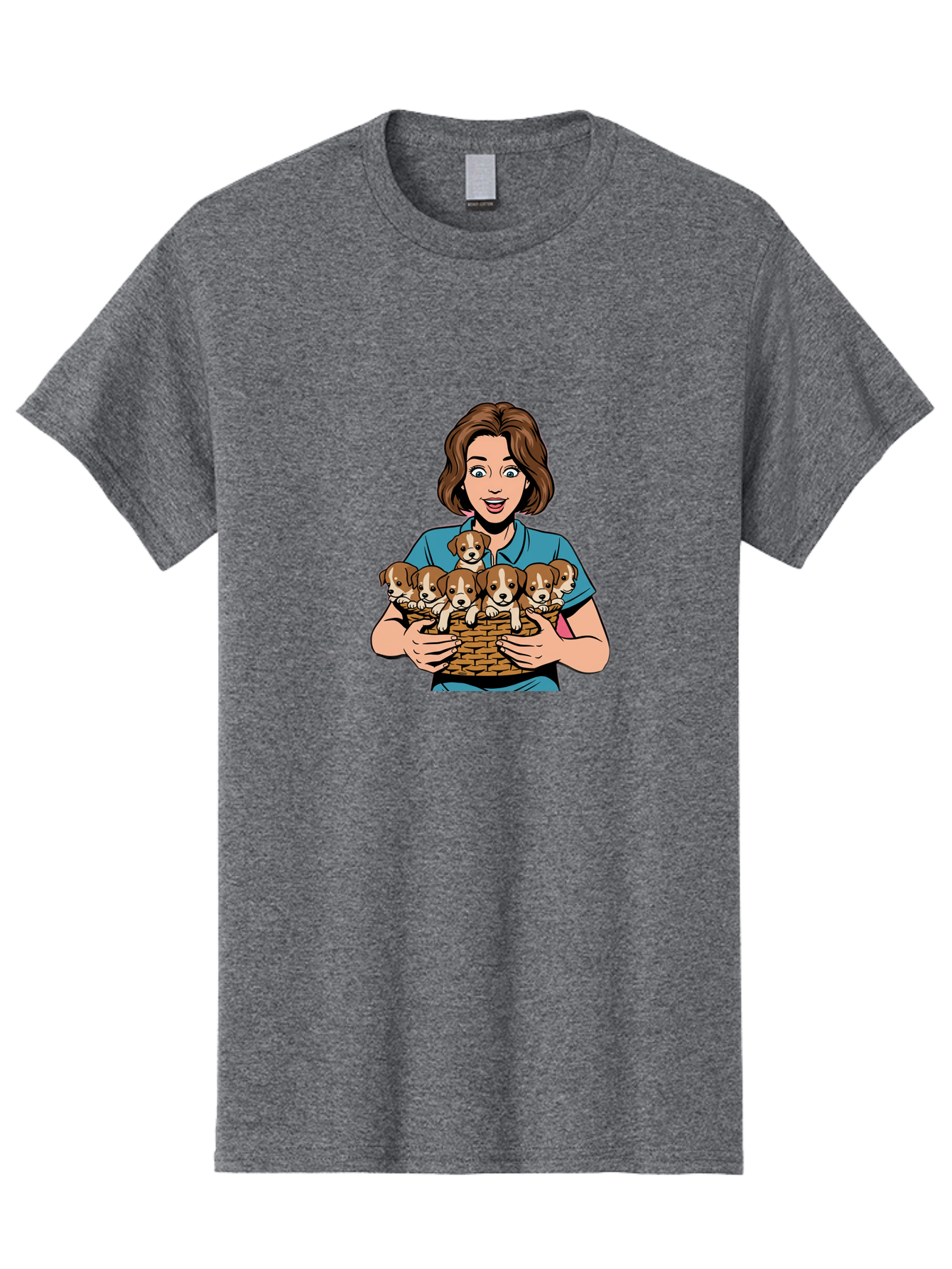 Woman-Holding-Puppies Men'S Graphic Tee, 100% Cotton, Comfortable Casual Summer Wear, Machine Washable, Vintage Camera, Old Camera, Antique Camera, Black Camera, Classic Photography, Photography Equipment, Nostalgic Device, Film Camera, Bai561 6
