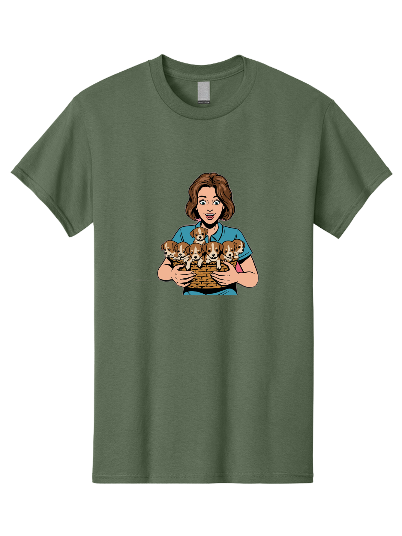 Woman-Holding-Puppies Men'S Graphic Tee, 100% Cotton, Comfortable Casual Summer Wear, Machine Washable, Vintage Camera, Old Camera, Antique Camera, Black Camera, Classic Photography, Photography Equipment, Nostalgic Device, Film Camera, Bai561 3