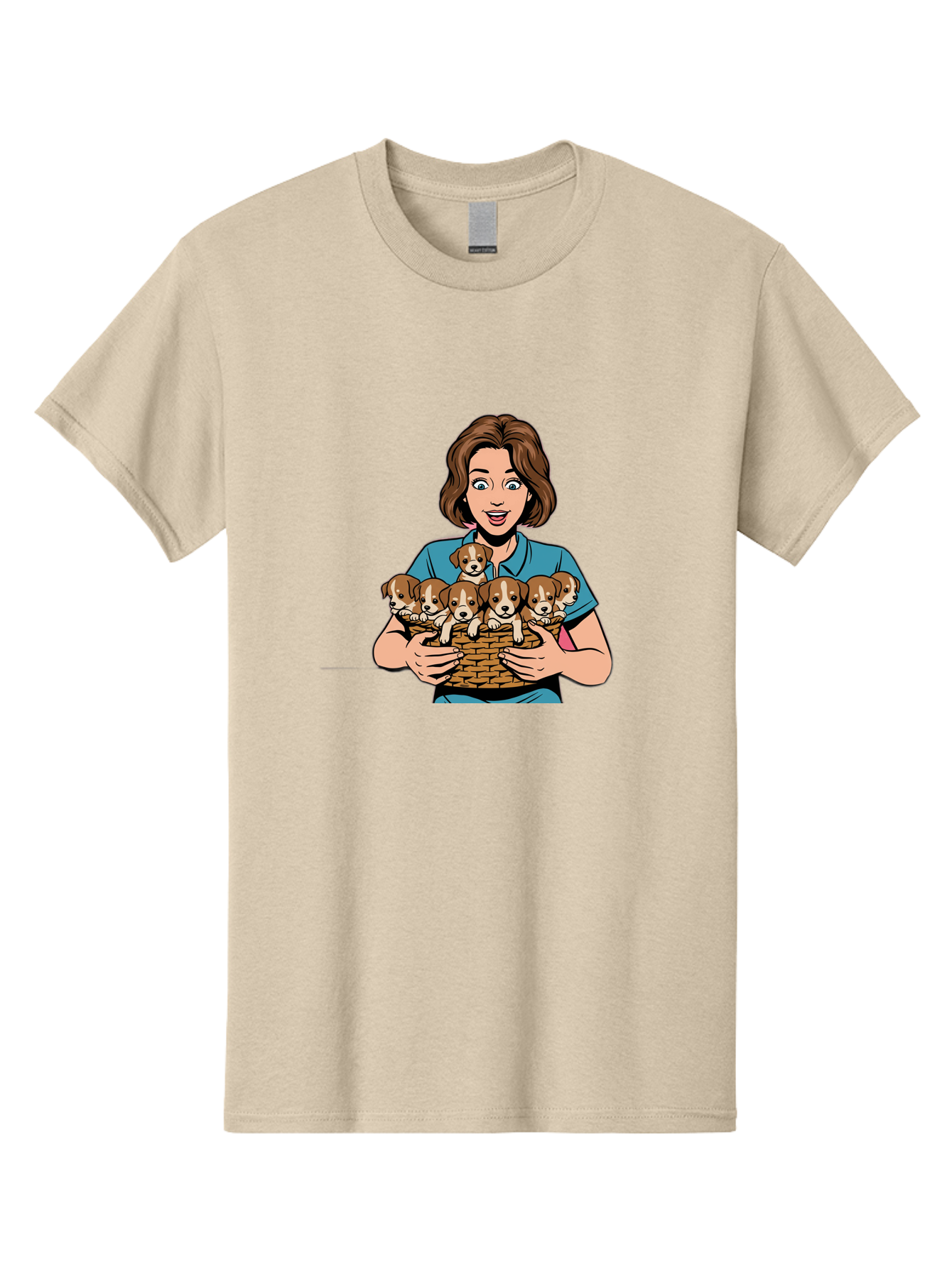 Woman-Holding-Puppies Men'S Graphic Tee, 100% Cotton, Comfortable Casual Summer Wear, Machine Washable, Vintage Camera, Old Camera, Antique Camera, Black Camera, Classic Photography, Photography Equipment, Nostalgic Device, Film Camera, Bai561 7