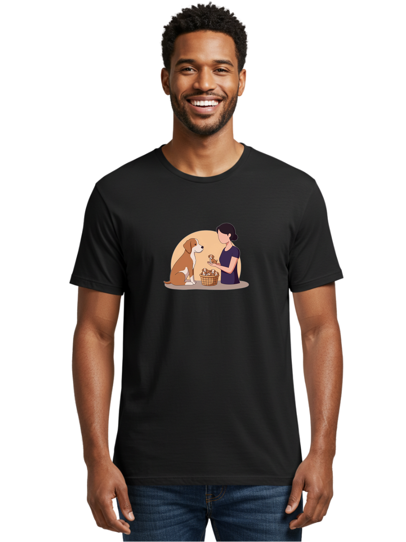Woman-With-Dog-And-Puppies Men'S Graphic Tee, 100% Cotton, Comfortable Casual Summer Wear, Machine Washable, Vintage Camera, Old Camera, Antique Camera, Black Camera, Classic Photography, Photography Equipment, Nostalgic Device, Film Camera, Bai563 26