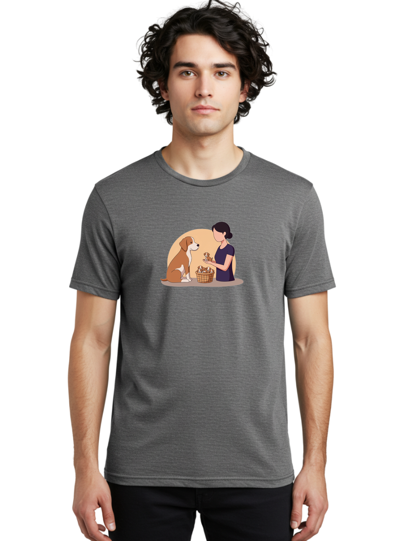 Woman-With-Dog-And-Puppies Men'S Graphic Tee, 100% Cotton, Comfortable Casual Summer Wear, Machine Washable, Vintage Camera, Old Camera, Antique Camera, Black Camera, Classic Photography, Photography Equipment, Nostalgic Device, Film Camera, Bai563 17