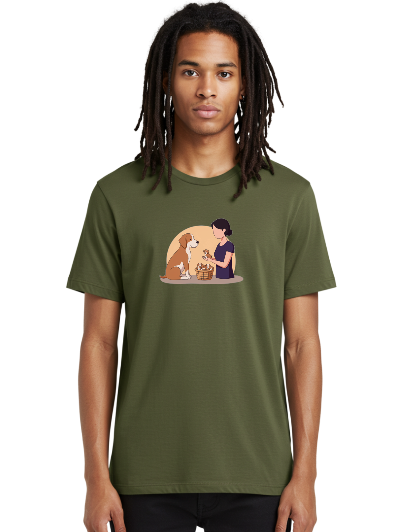 Woman-With-Dog-And-Puppies Men'S Graphic Tee, 100% Cotton, Comfortable Casual Summer Wear, Machine Washable, Vintage Camera, Old Camera, Antique Camera, Black Camera, Classic Photography, Photography Equipment, Nostalgic Device, Film Camera, Bai563 25