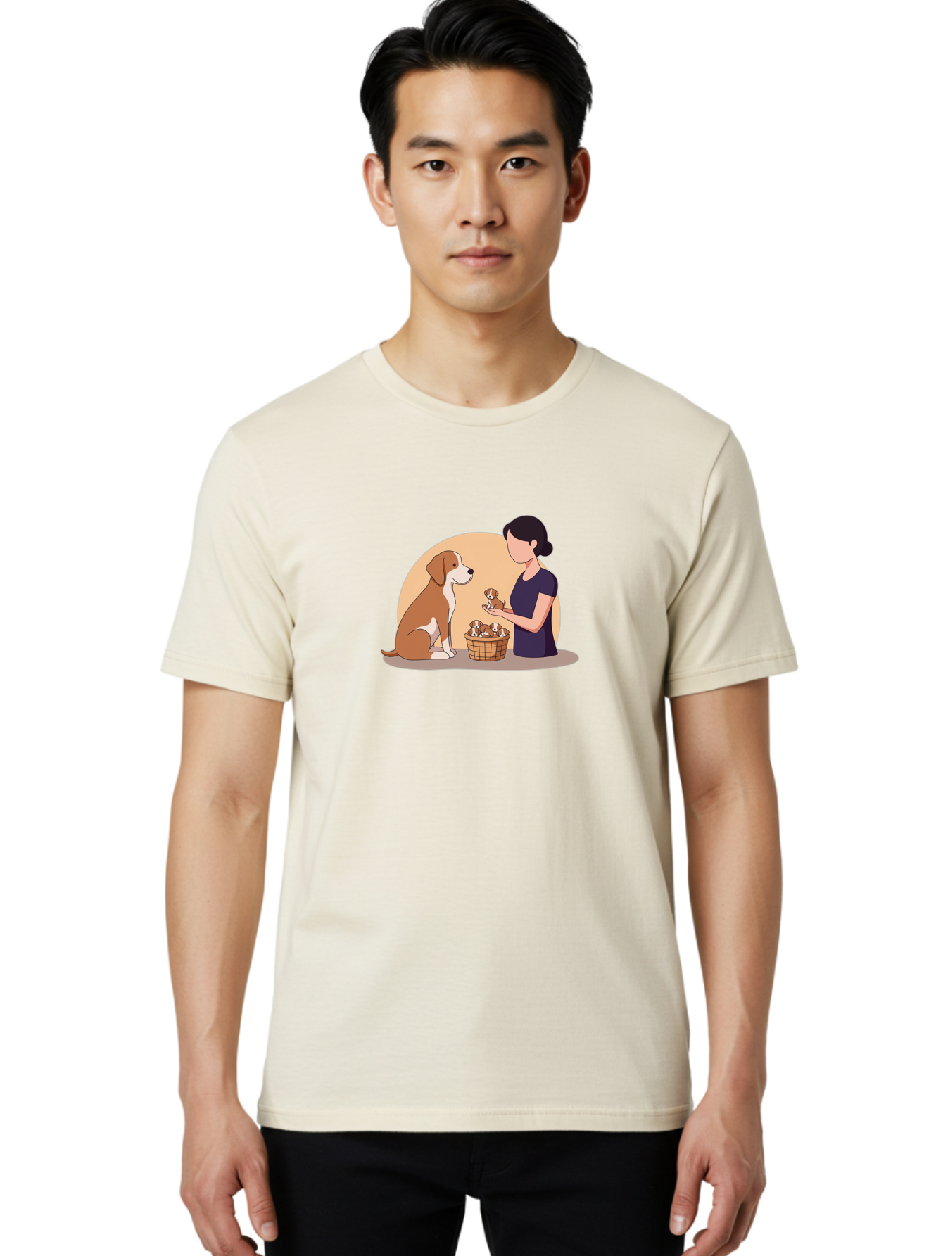 Woman-With-Dog-And-Puppies Men'S Graphic Tee, 100% Cotton, Comfortable Casual Summer Wear, Machine Washable, Vintage Camera, Old Camera, Antique Camera, Black Camera, Classic Photography, Photography Equipment, Nostalgic Device, Film Camera, Bai563 18