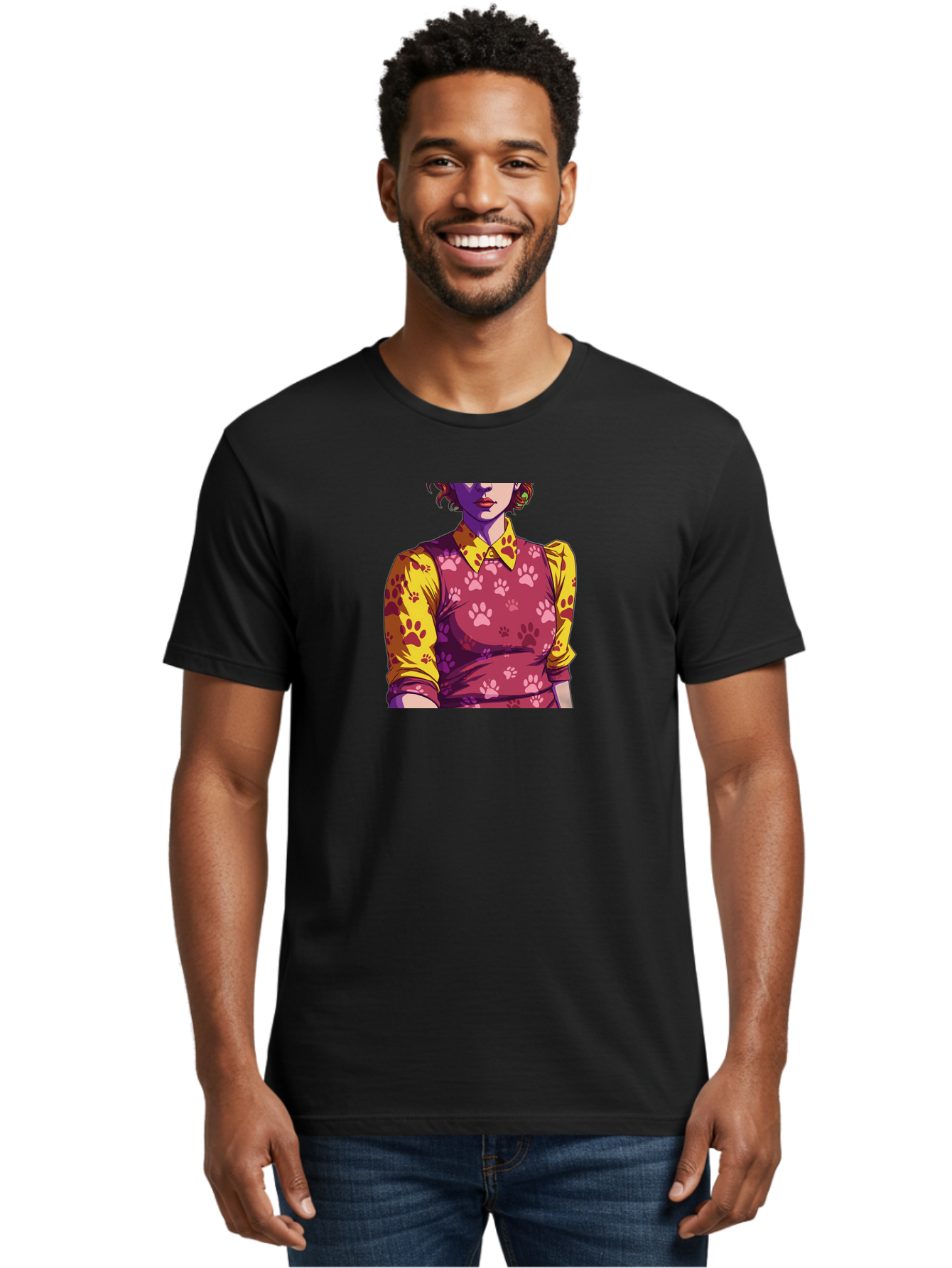 Woman-With-Paw-Print-Dress Men'S Graphic Tee, 100% Cotton, Comfortable Casual Summer Wear, Machine Washable, Vintage Camera, Old Camera, Antique Camera, Black Camera, Classic Photography, Photography Equipment, Nostalgic Device, Film Camera, Bai564 26